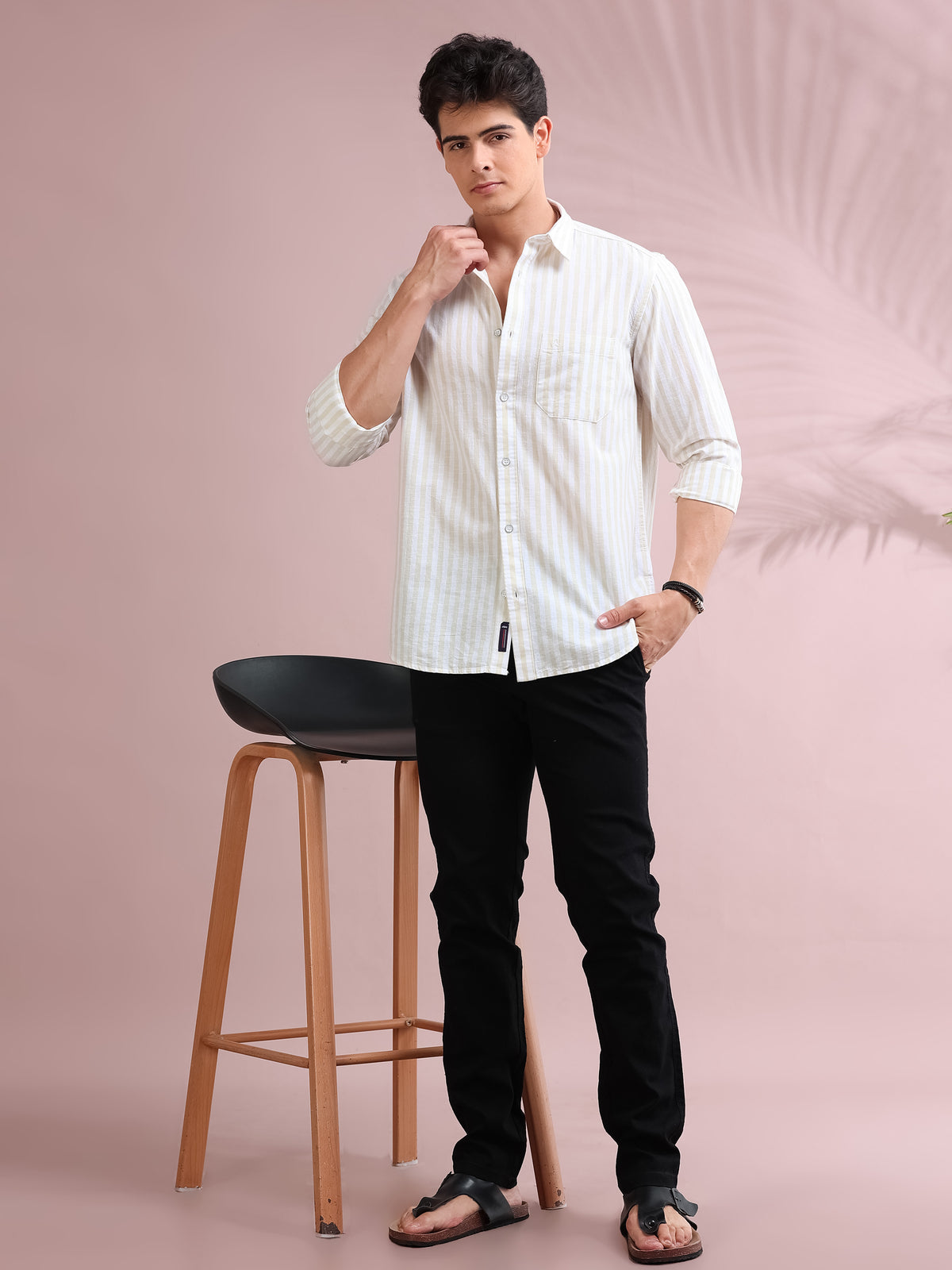 MEN'S SANDAL STRIPE SLIM FIT SHIRT