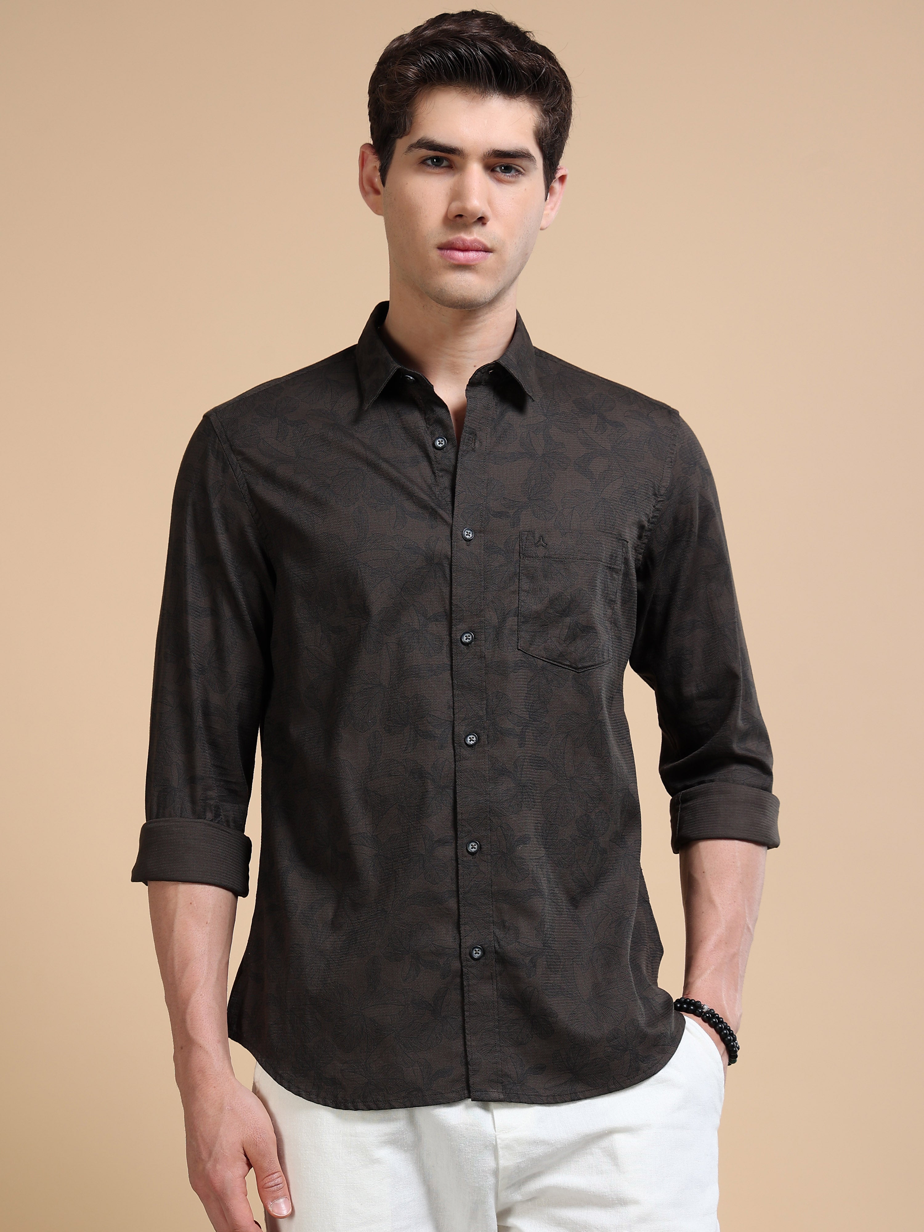MEN'S DR.GREEN PRINT SLIM FIT SHIRT