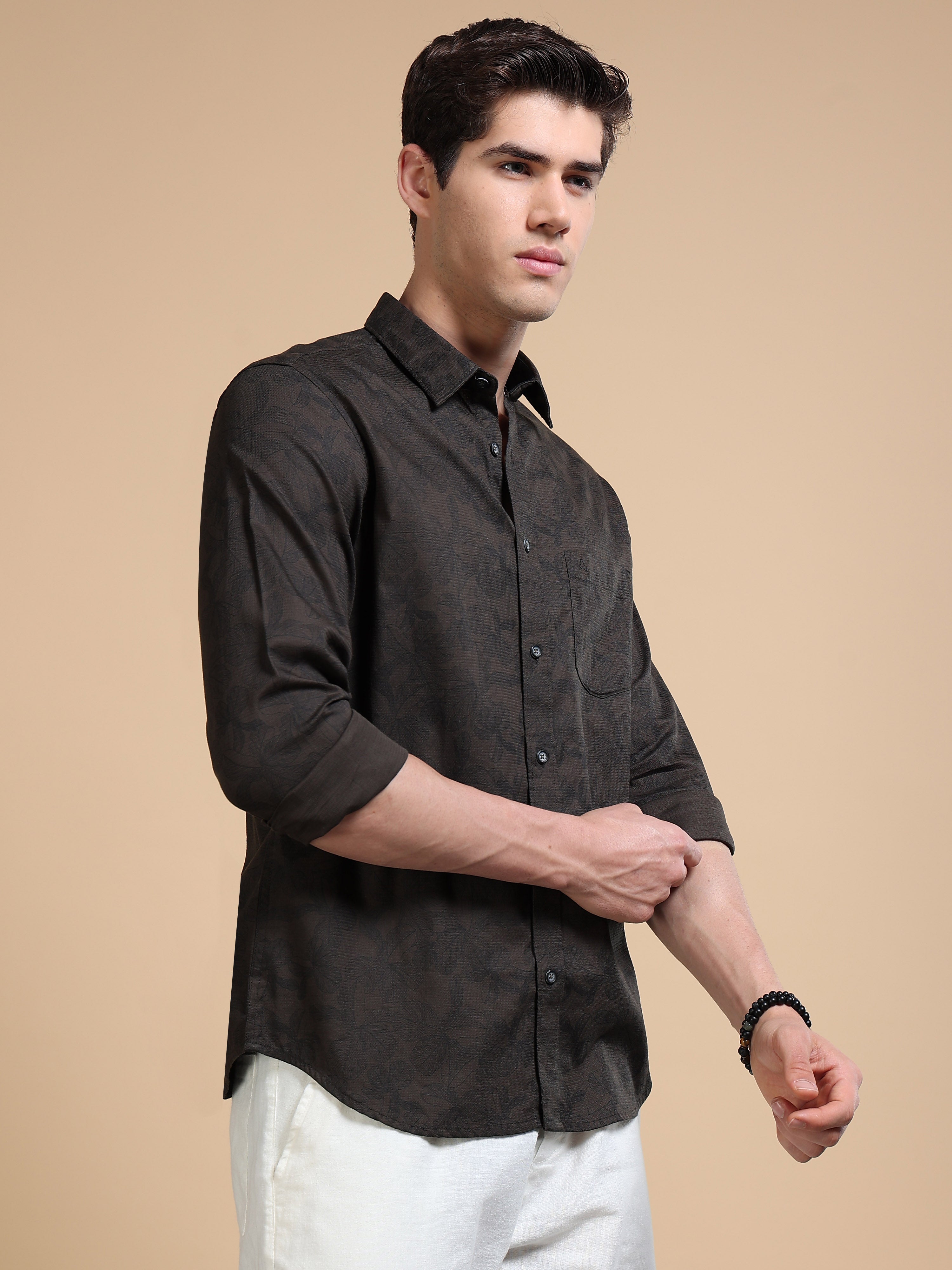MEN'S DR.GREEN PRINT SLIM FIT SHIRT