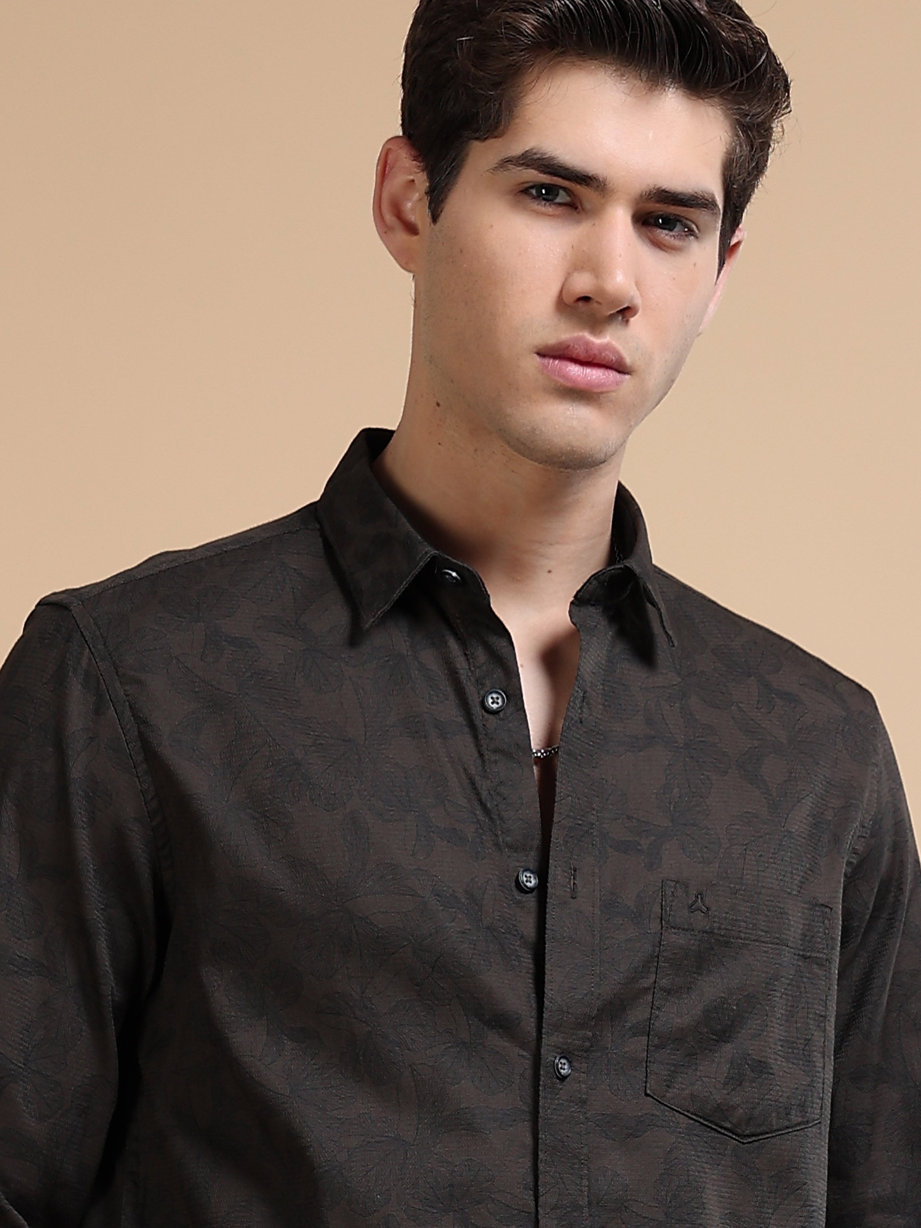 MEN'S DR.GREEN PRINT SLIM FIT SHIRT