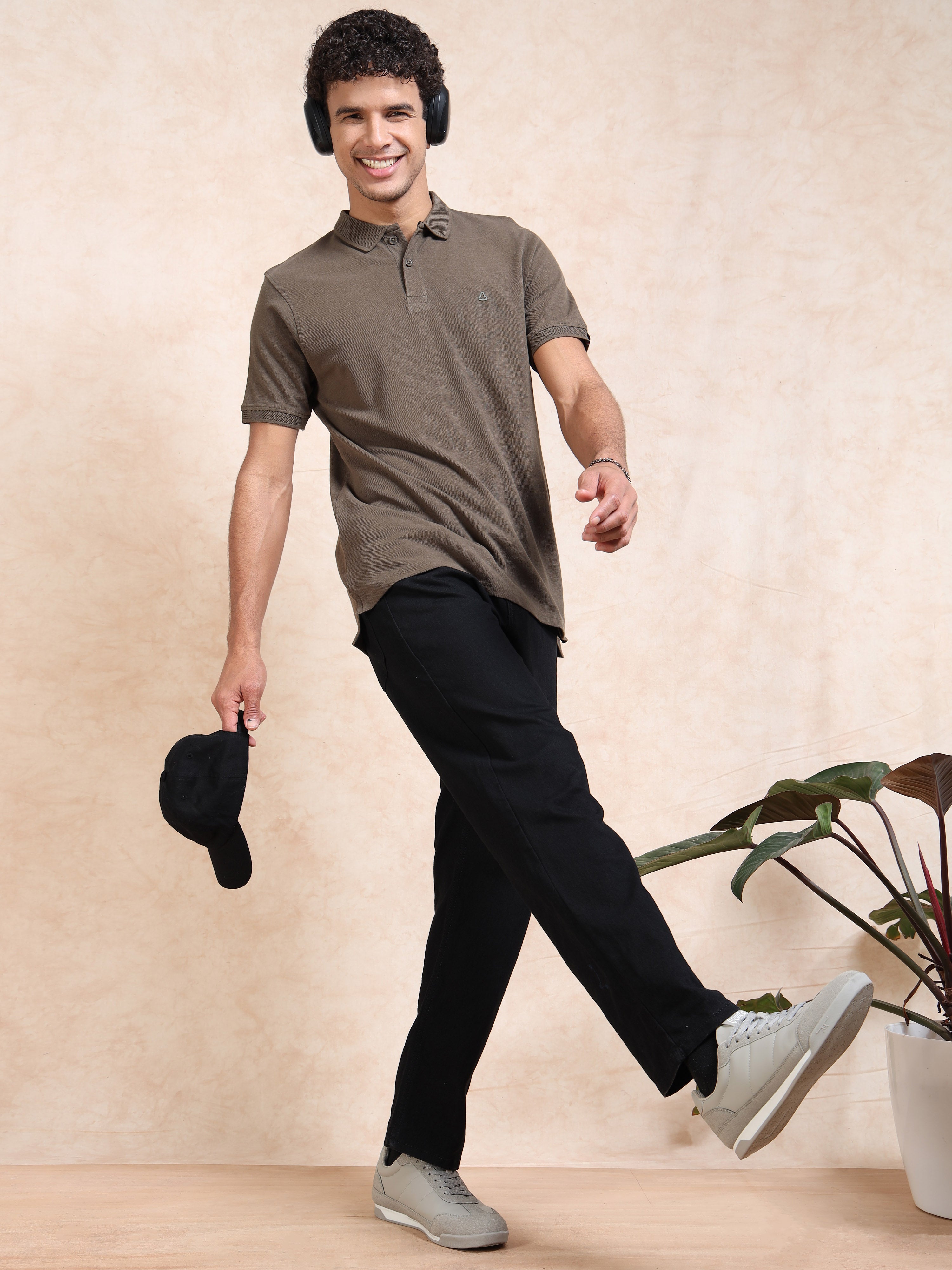 MEN'S OLIVE SLIM FIT POLO TSHIRT