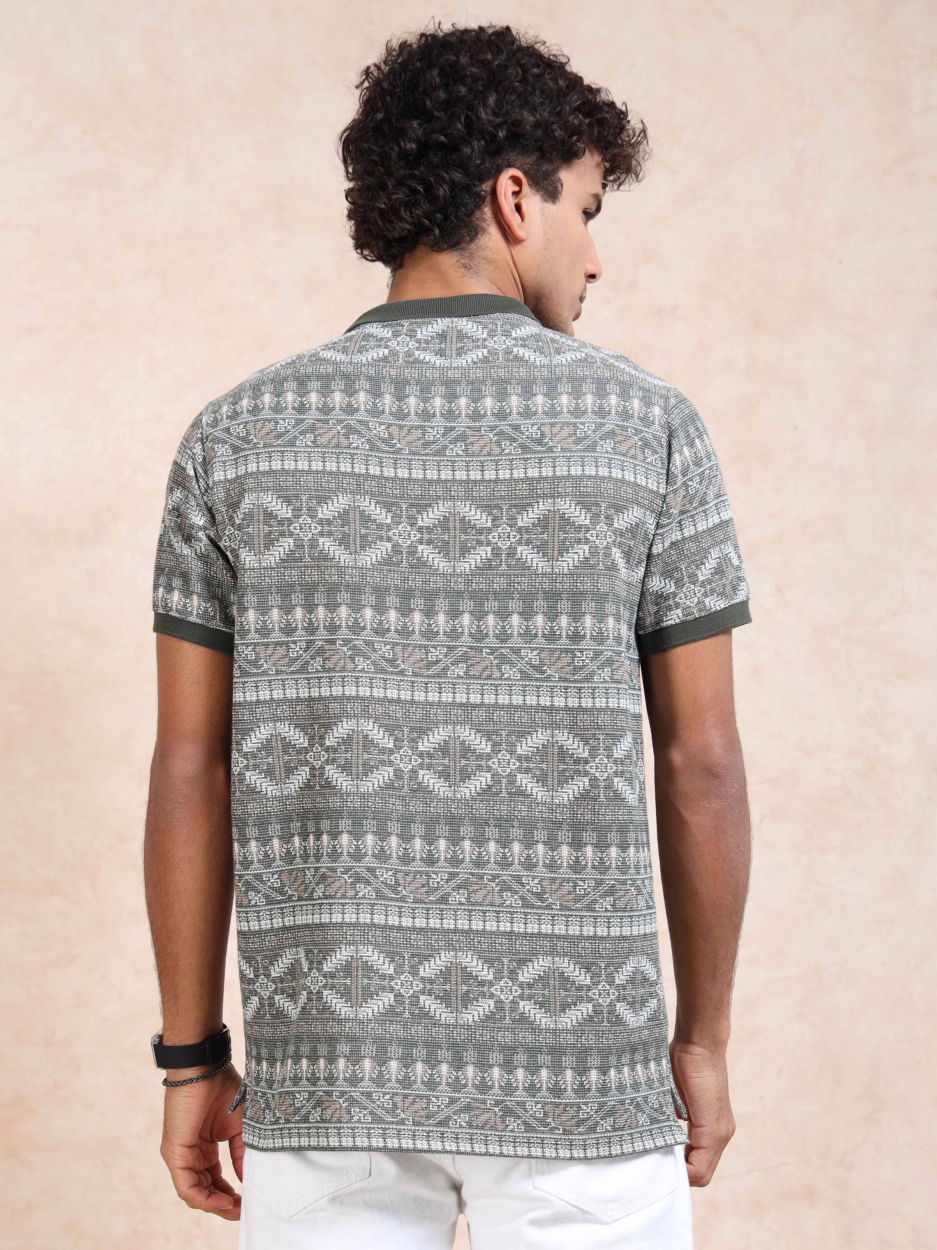 MEN'S GREEN SLIM FIT POLO TSHIRT