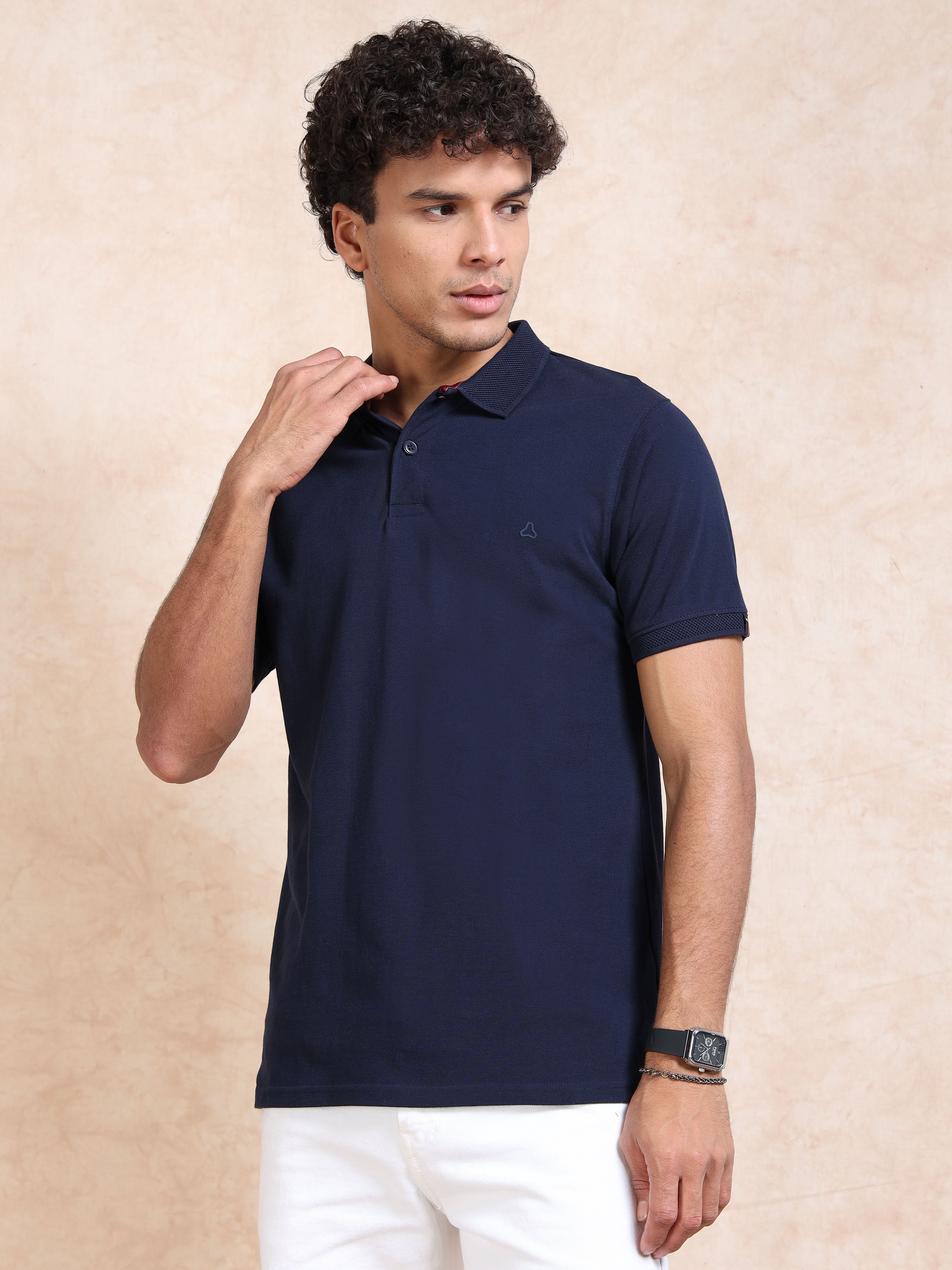 MEN'S NAVY SLIM FIT POLO TSHIRT