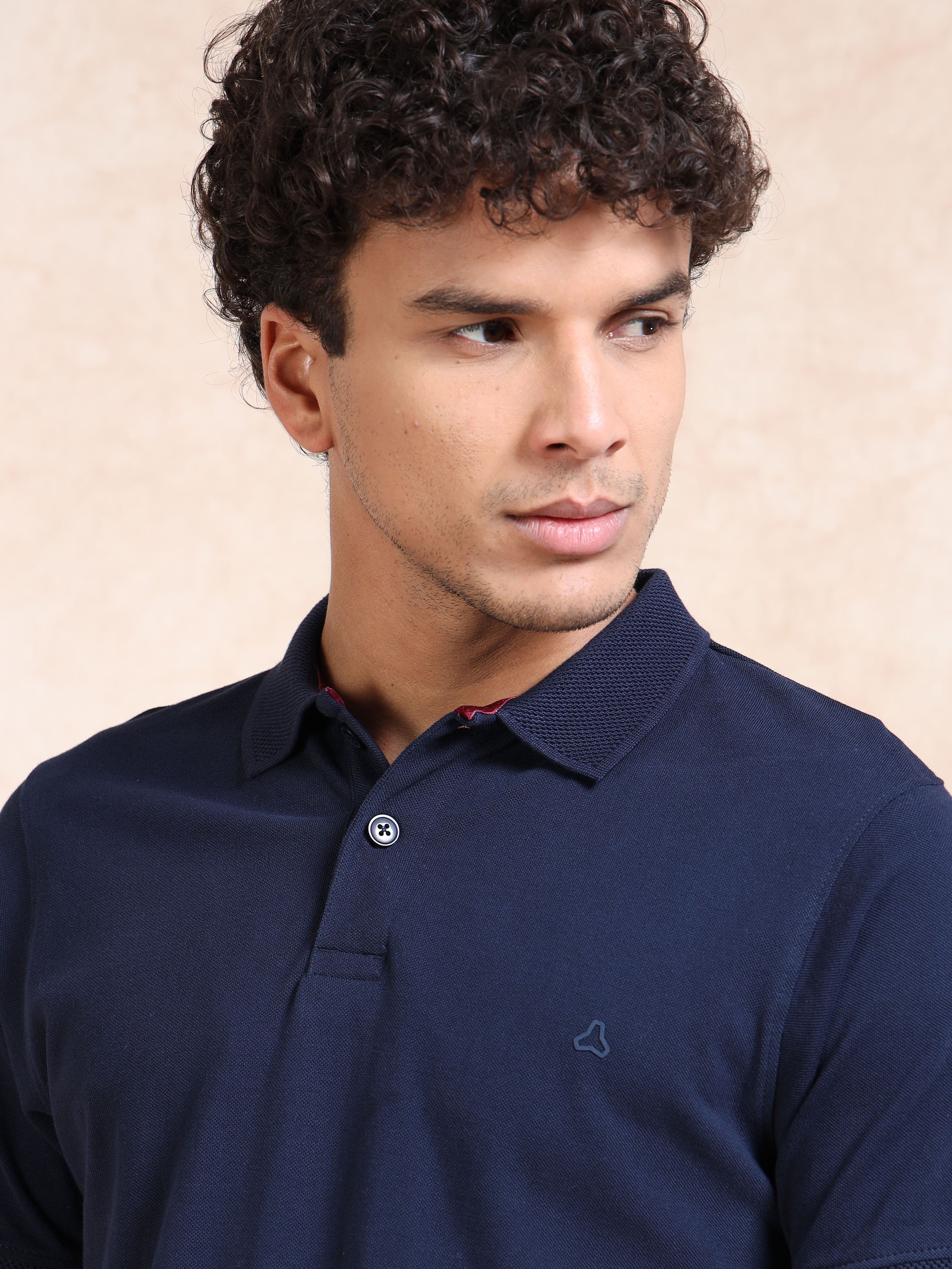 MEN'S NAVY SLIM FIT POLO TSHIRT