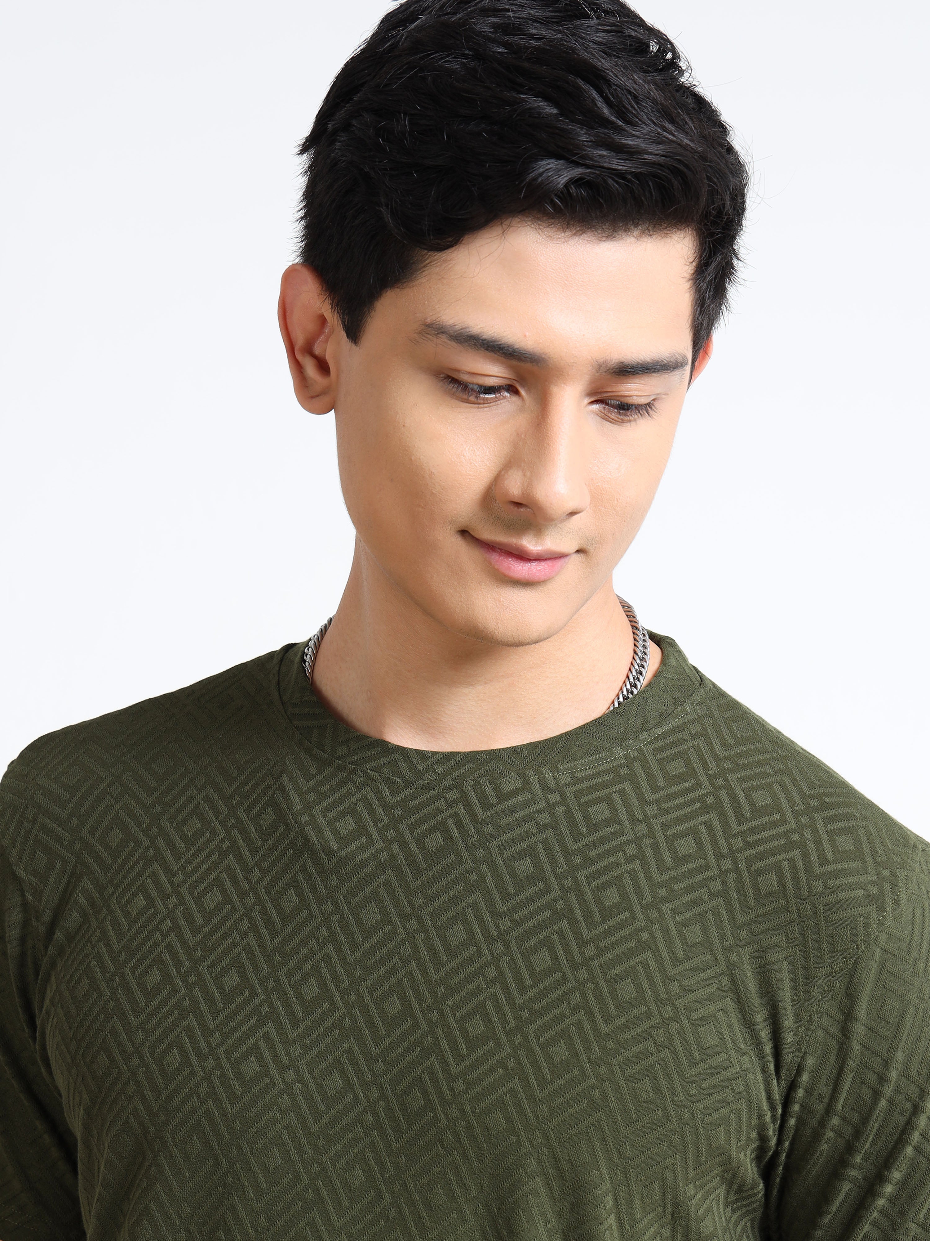 MEN'S OLIVE SLIM FIT T SHIRT