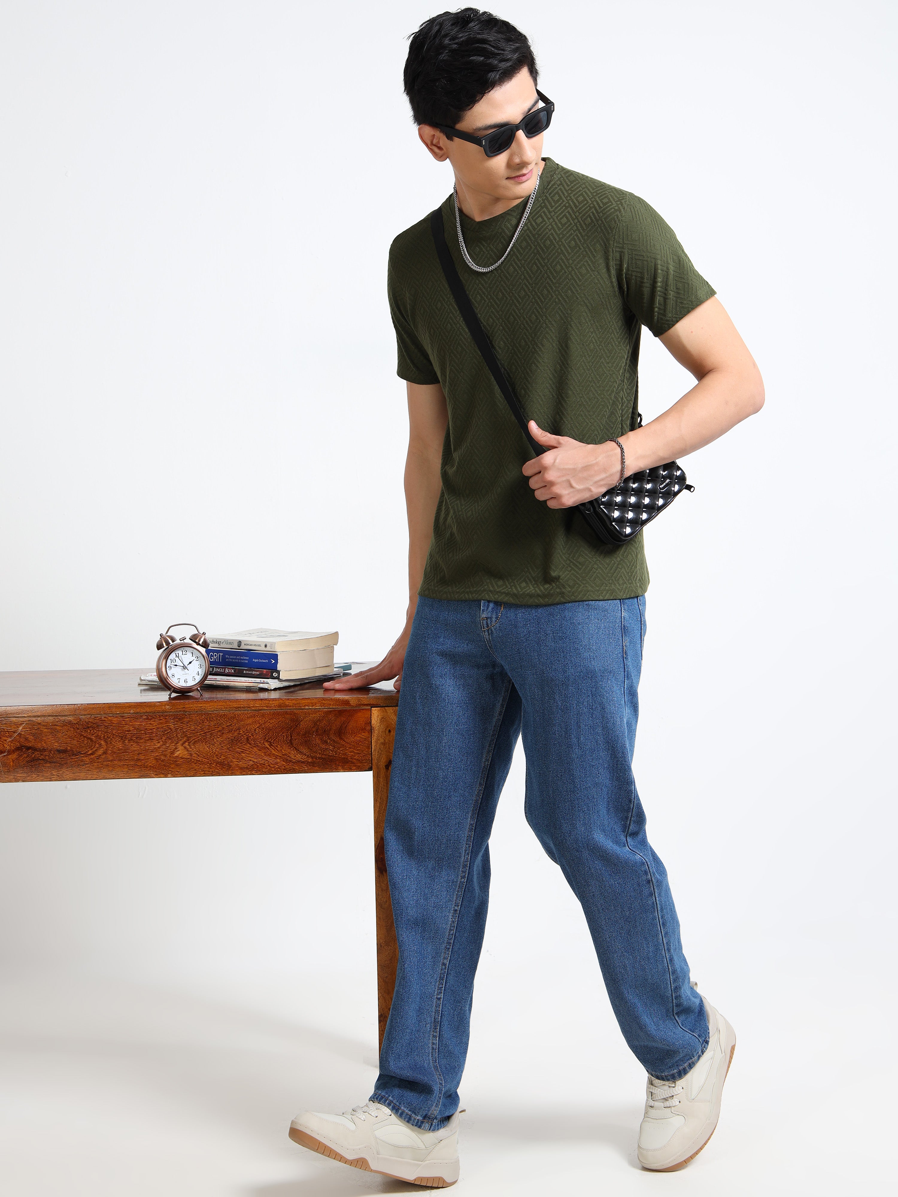 MEN'S OLIVE SLIM FIT T SHIRT