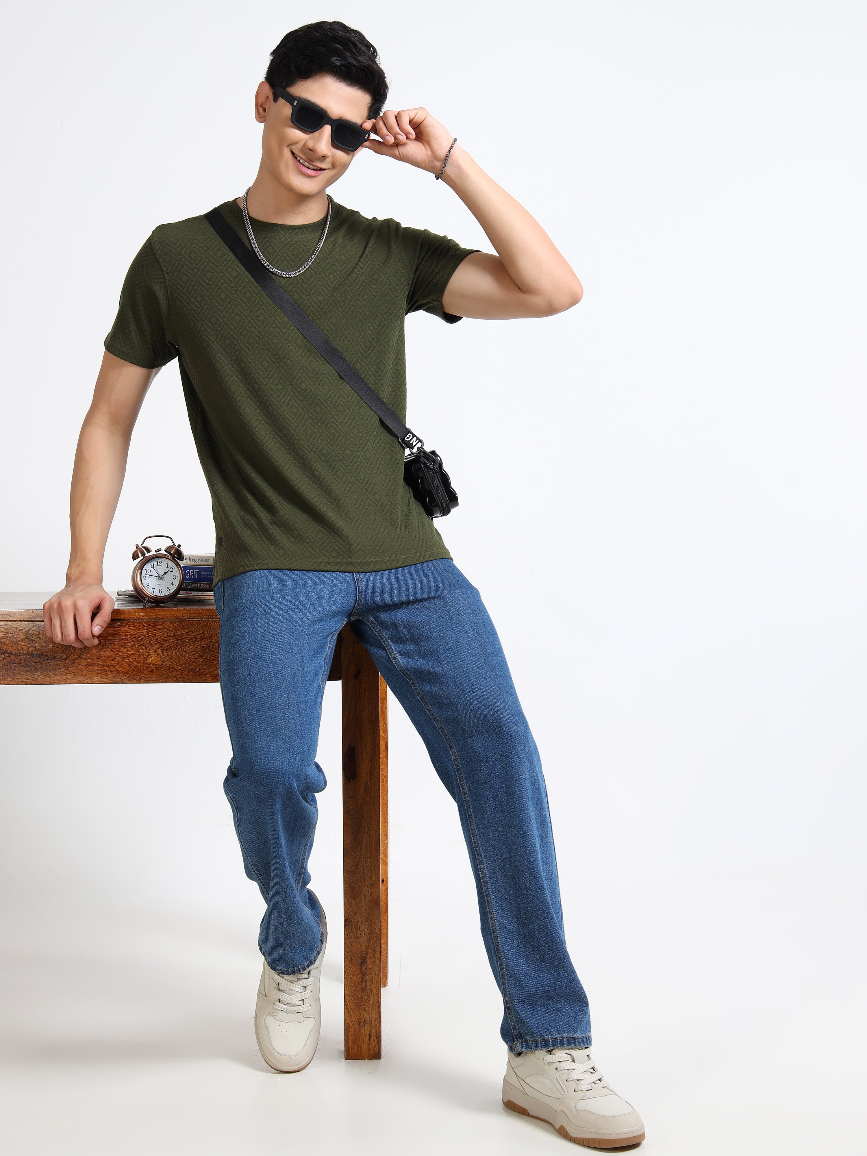 MEN'S OLIVE SLIM FIT T SHIRT