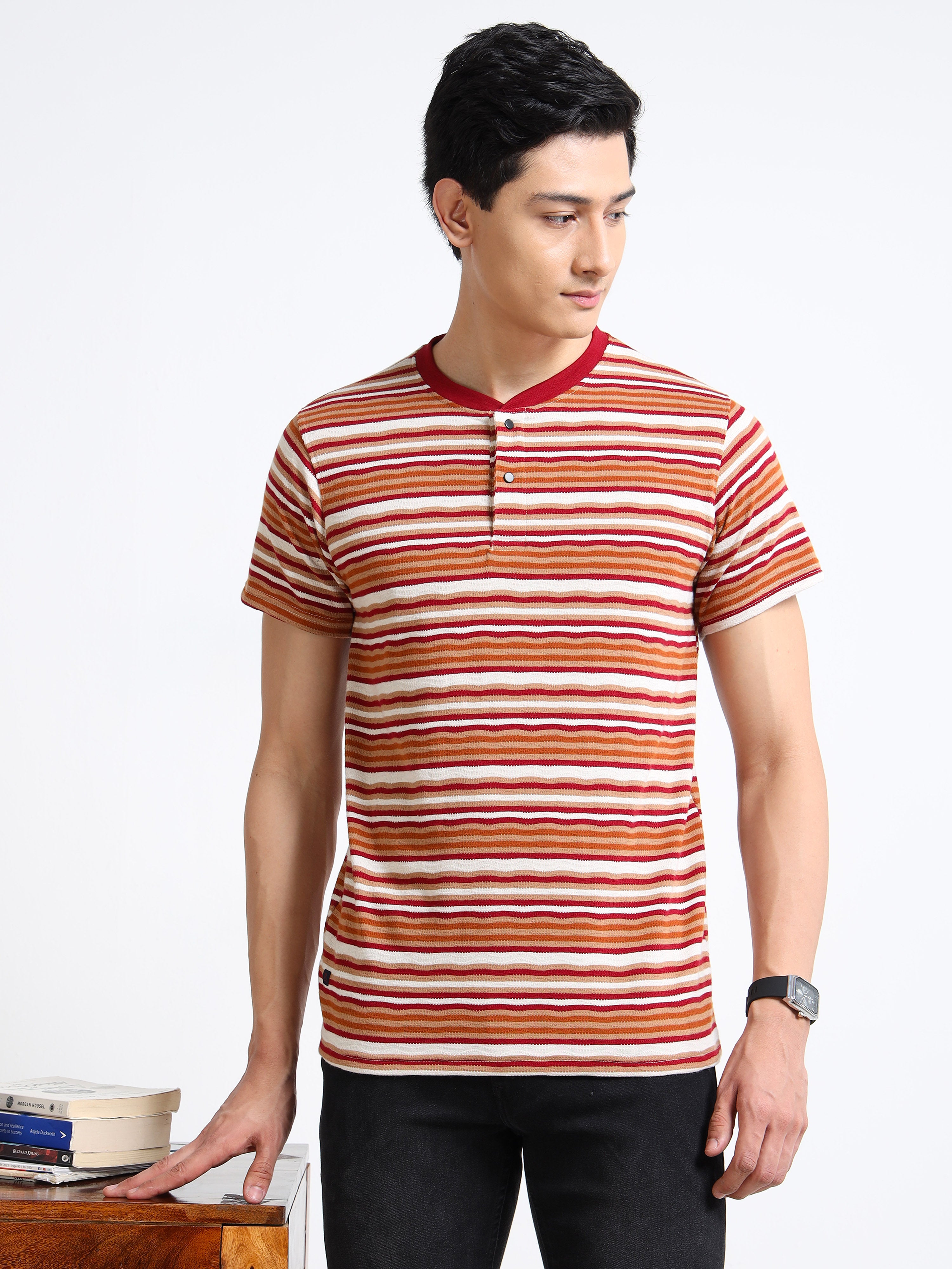 MEN'S BROWN SLIM FIT T SHIRT