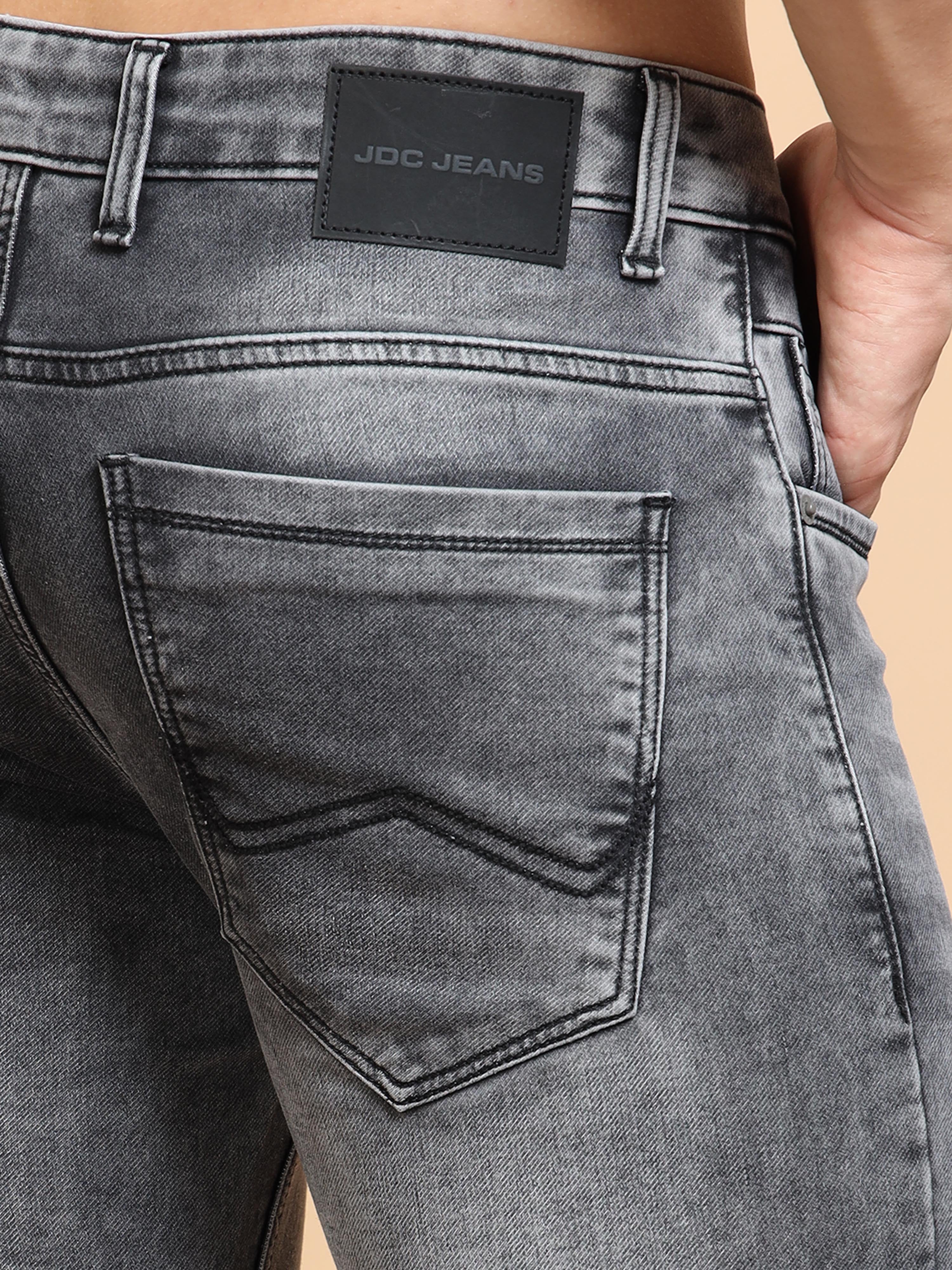 MEN'S DK.GREY SOLID SLIM FIT JEANS