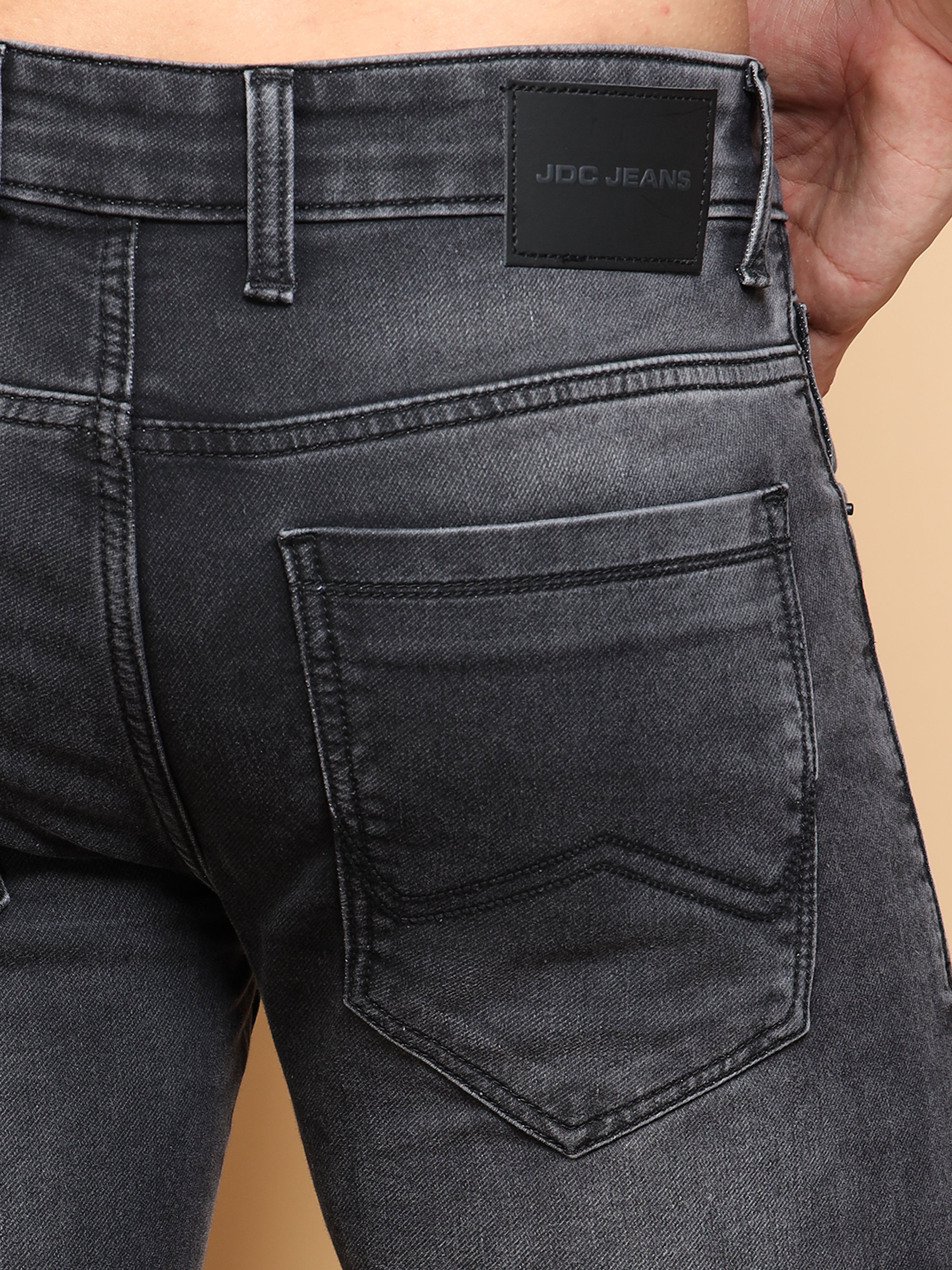 MEN'S BLACK SOLID SLIM FIT JEANS