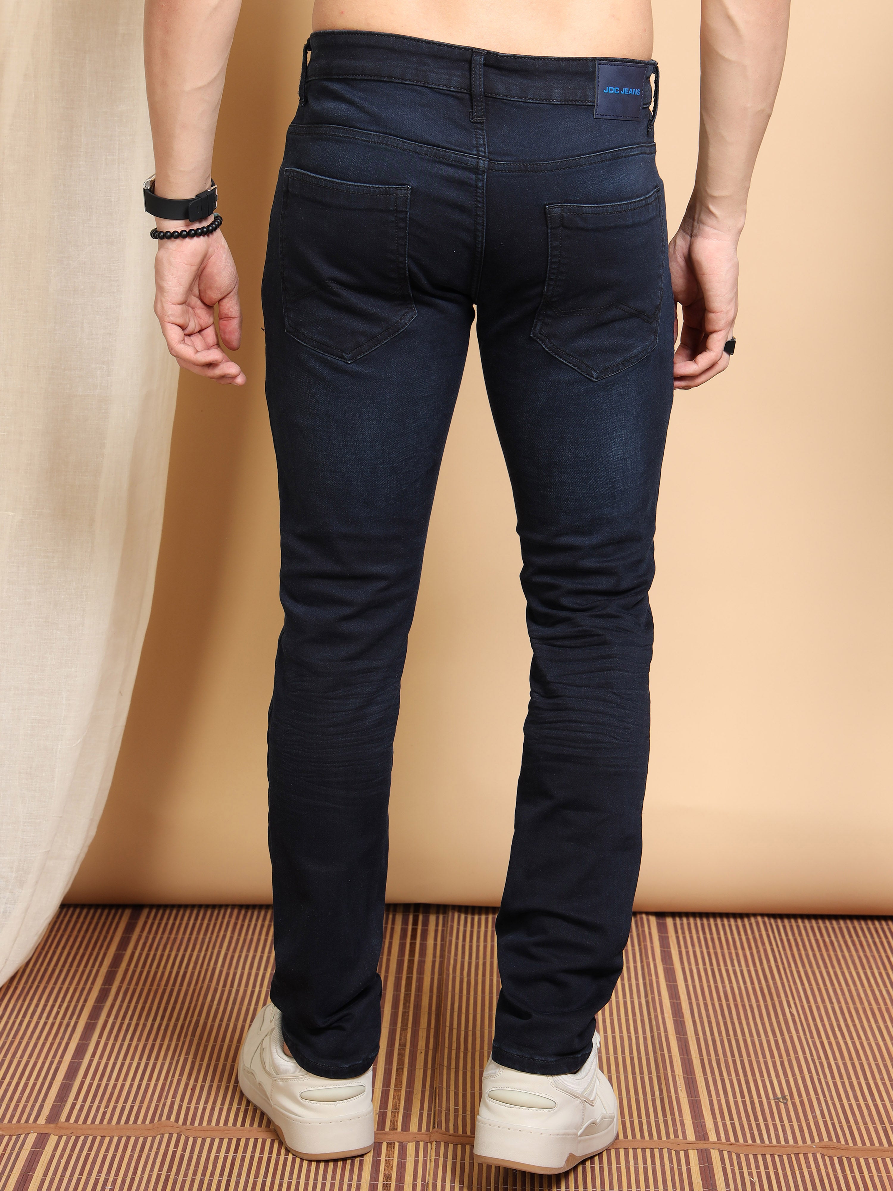 MEN'S DK.NAVY SOLID SLIM FIT JEANS