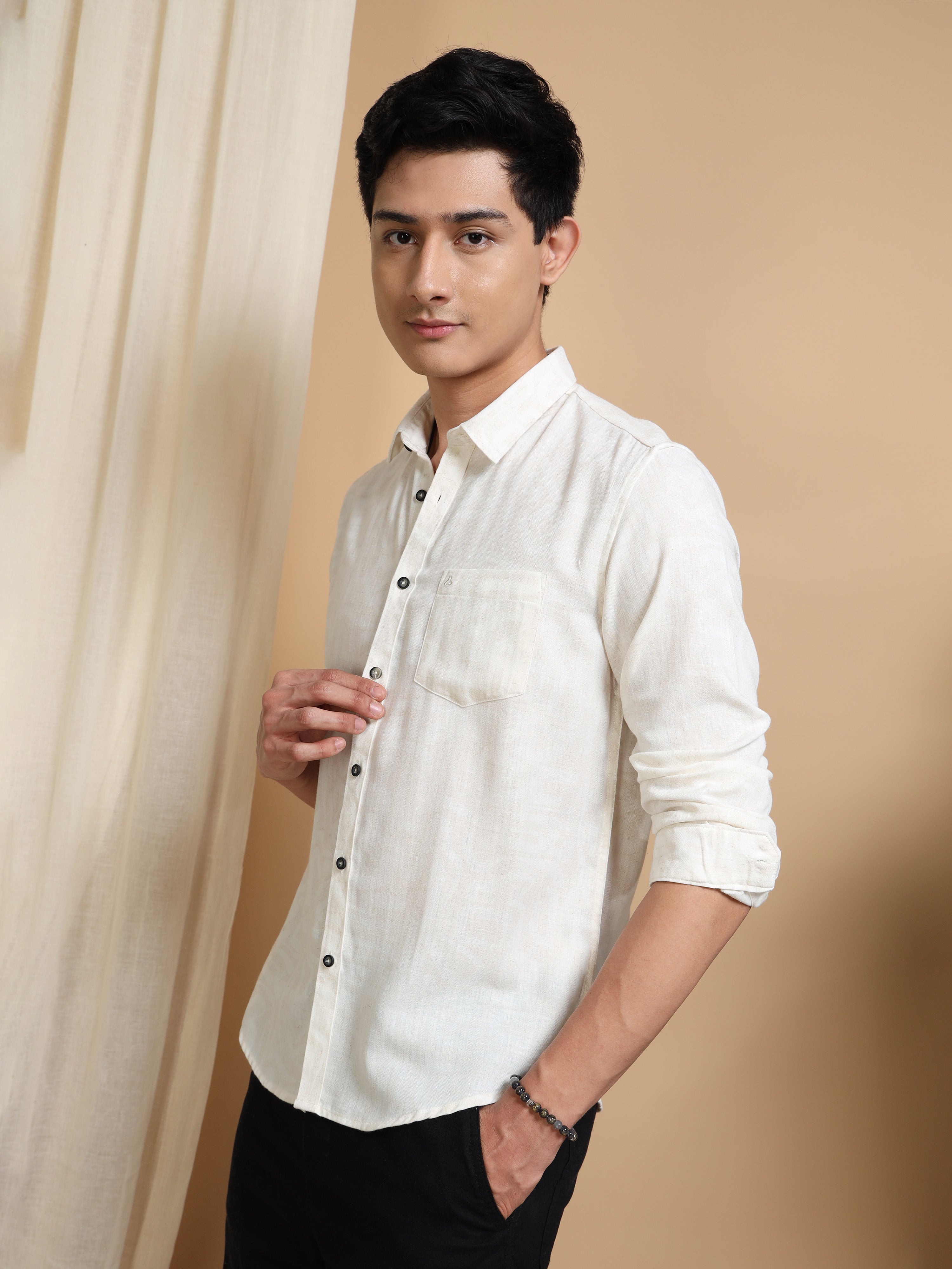 MEN'S NATURAL PRINT SLIM FIT SHIRT