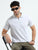 MEN'S ECRU MELANGE SOLID SLIM FIT POLO T SHIRT