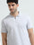 MEN'S ECRU MELANGE SOLID SLIM FIT POLO T SHIRT