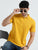 MEN'S YELLOW SOLID SLIM FIT POLO T-SHIRT