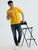 MEN'S YELLOW SOLID SLIM FIT POLO T-SHIRT