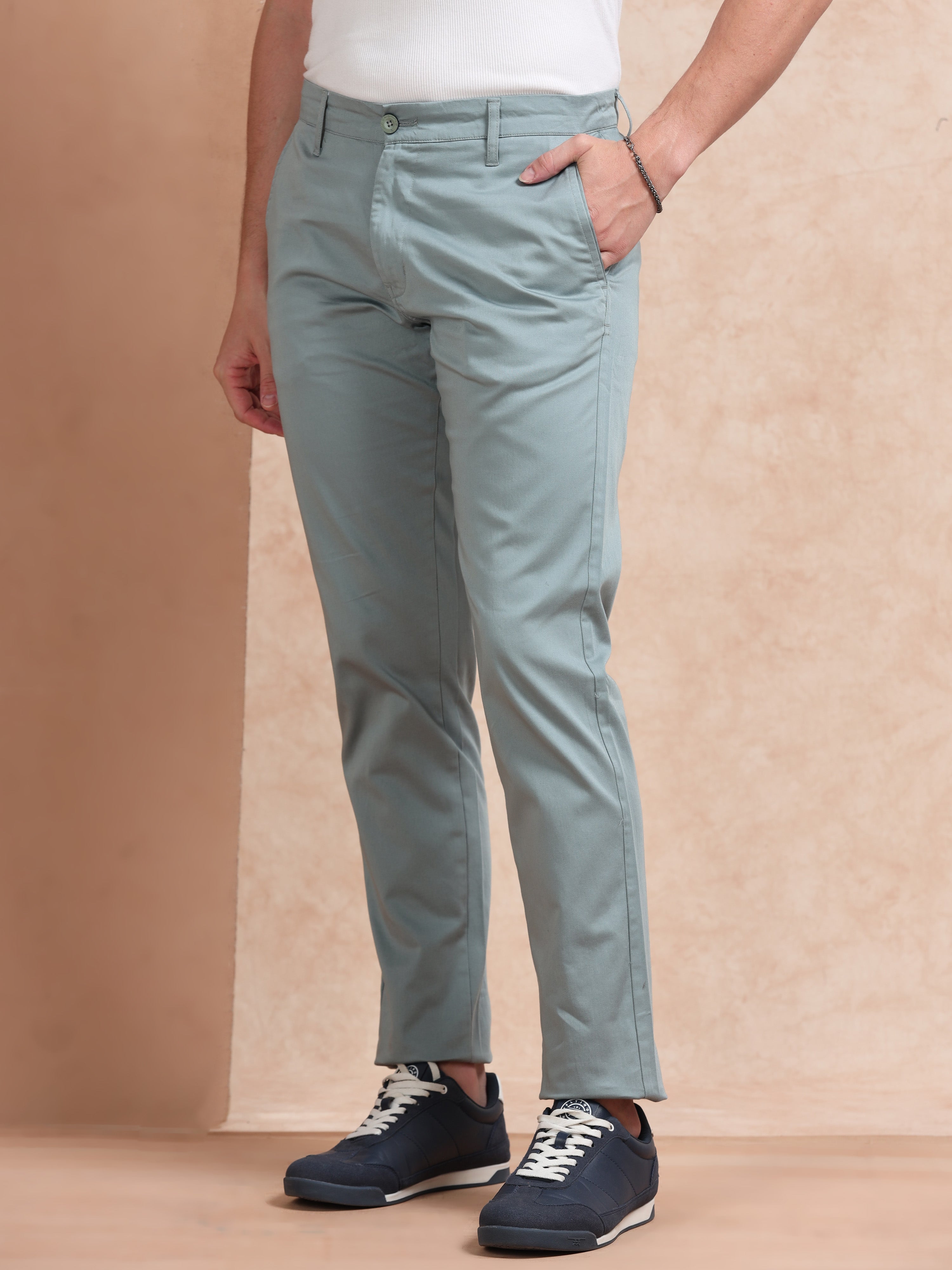 MEN'S B.AQUA SOLID SLIM FIT TROUSER