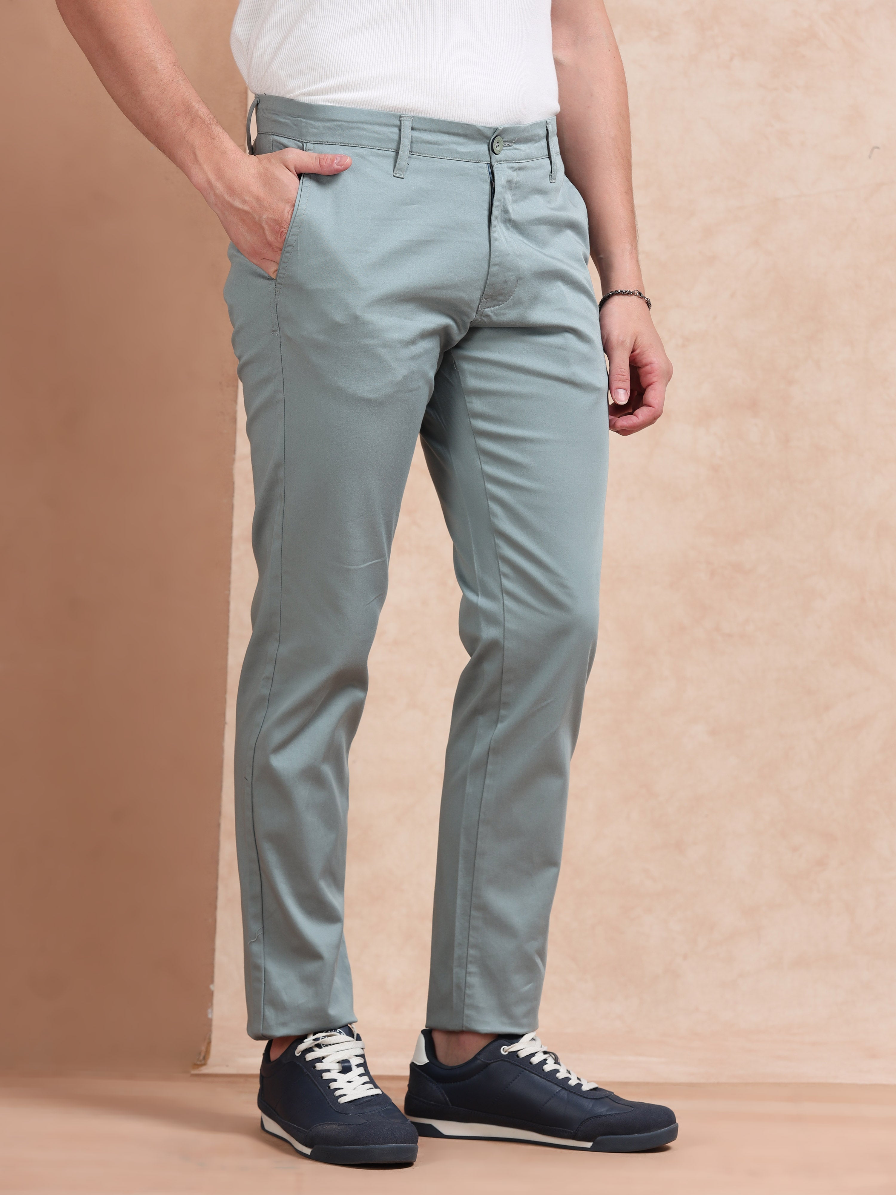 MEN'S B.AQUA SOLID SLIM FIT TROUSER