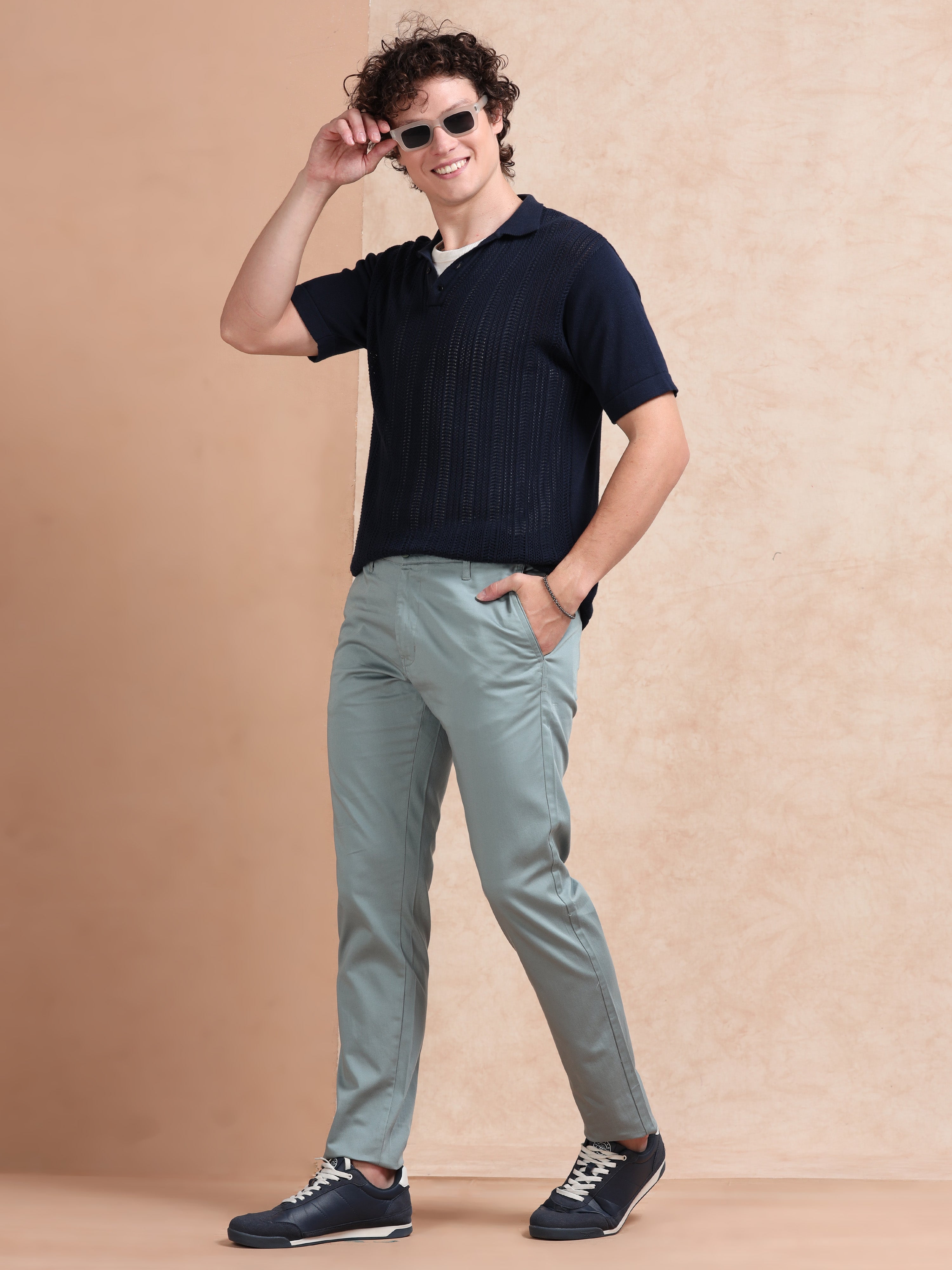 MEN'S B.AQUA SOLID SLIM FIT TROUSER