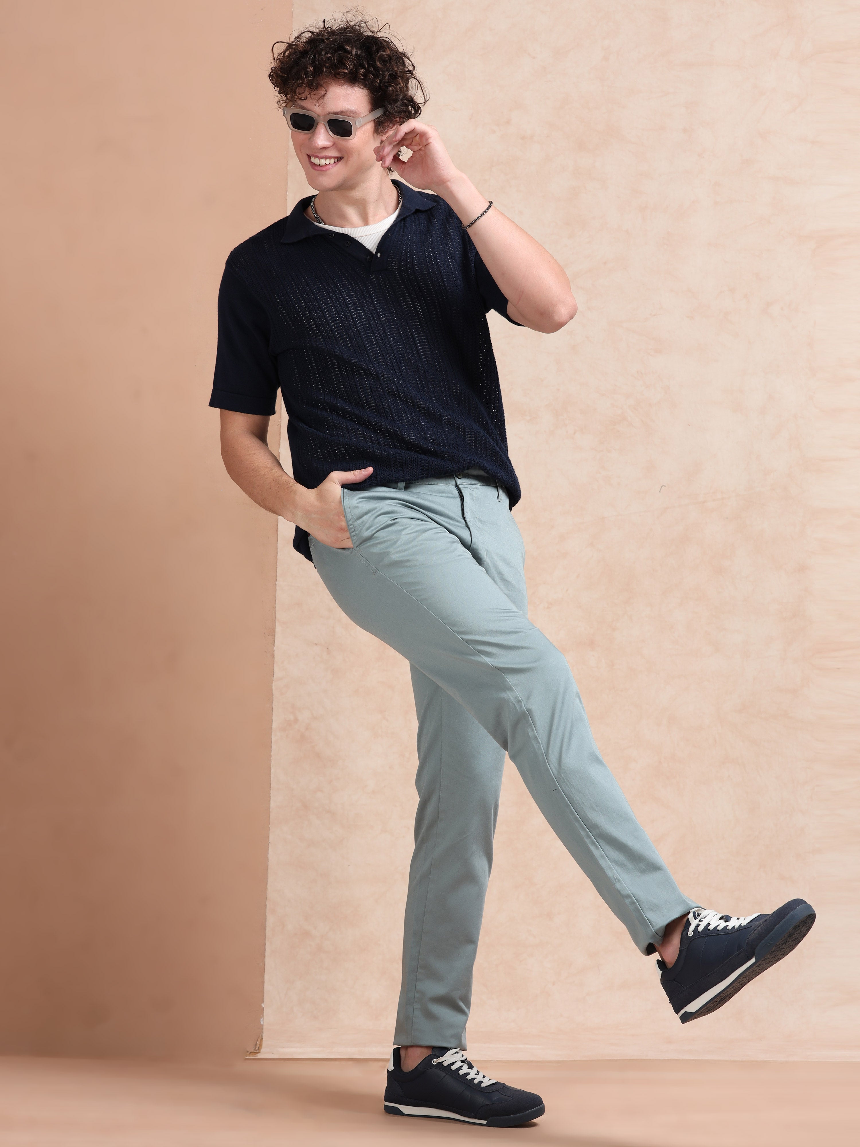 MEN'S B.AQUA SOLID SLIM FIT TROUSER