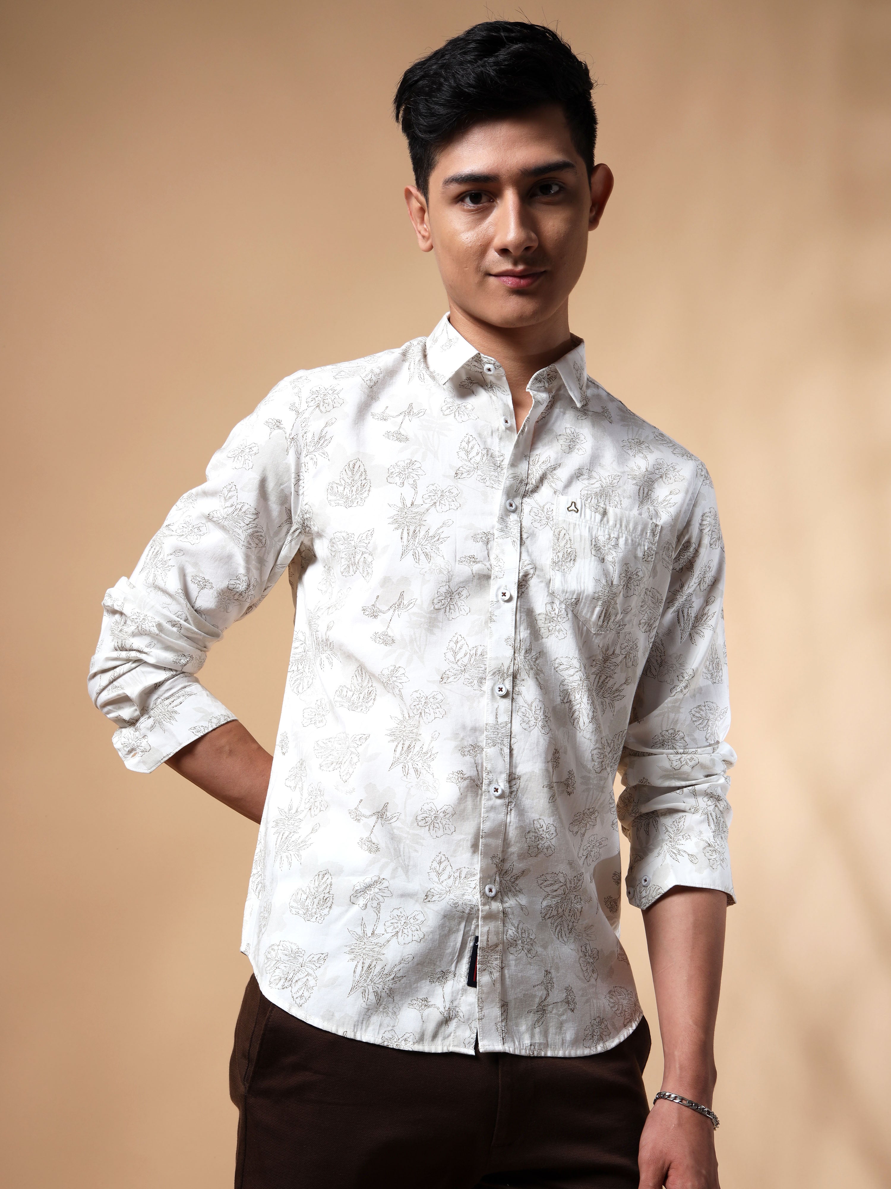 MEN'S COPPER PRINT SLIM FIT SHIRT