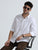 MEN'S WHITE JACQUARD  SOLID SLIM FIT SHIRT