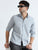 MEN'S GREY JACQUARD  SOLID SLIM FIT SHIRT