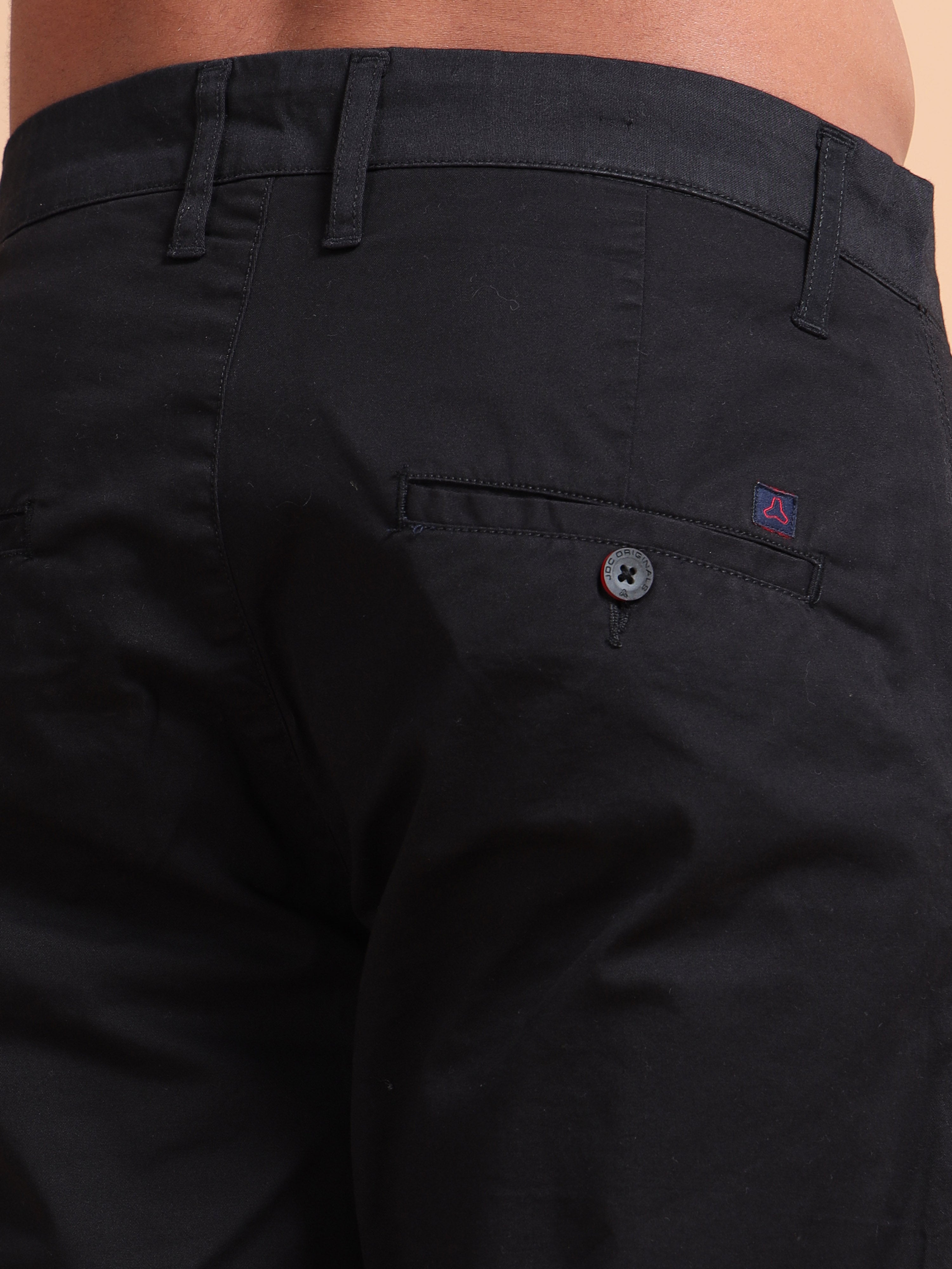 MEN'S BLACK SOLID SLIM FIT TROUSER