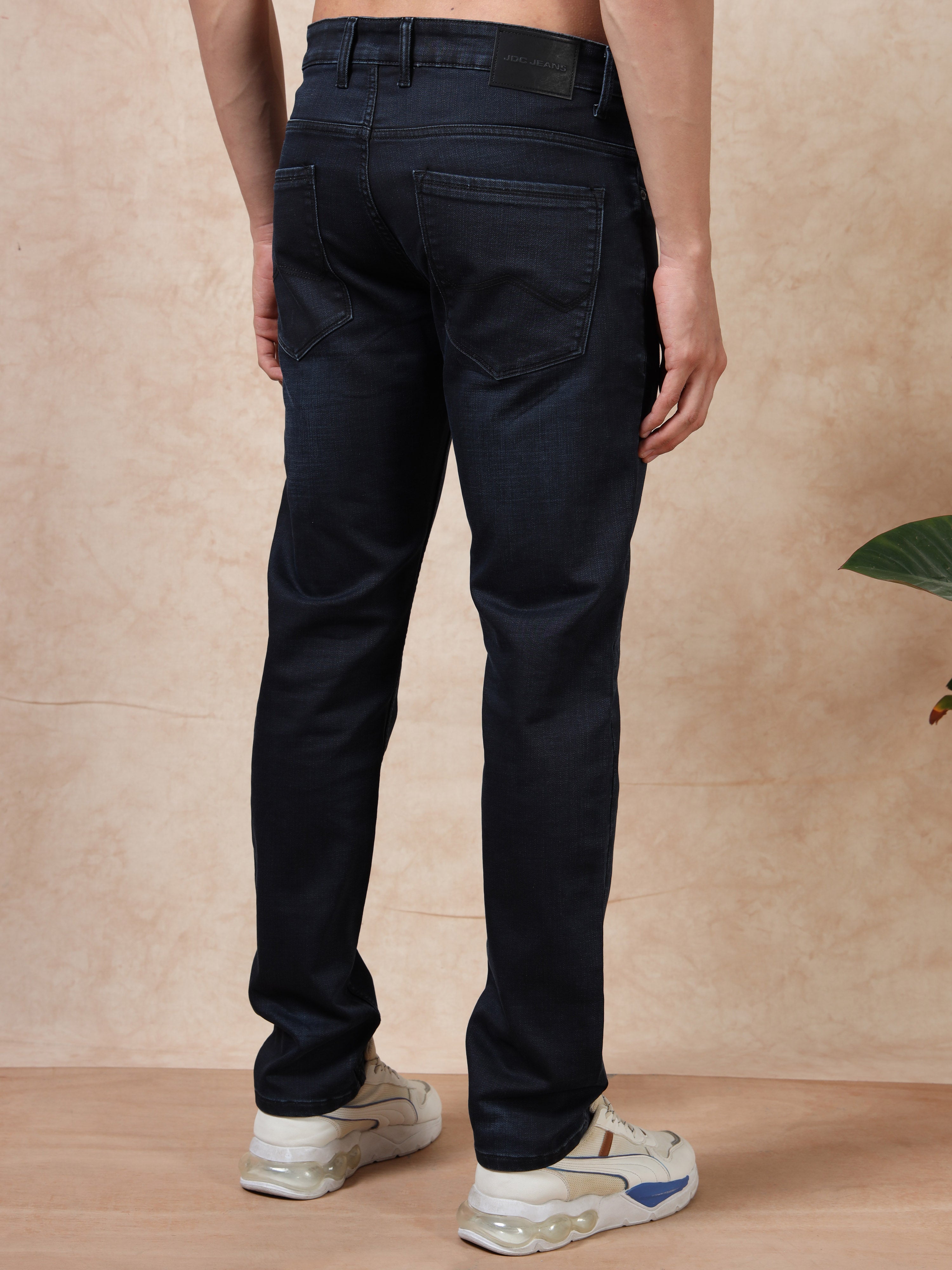 MEN'S BLACK SOLID SLIM FIT JEANS