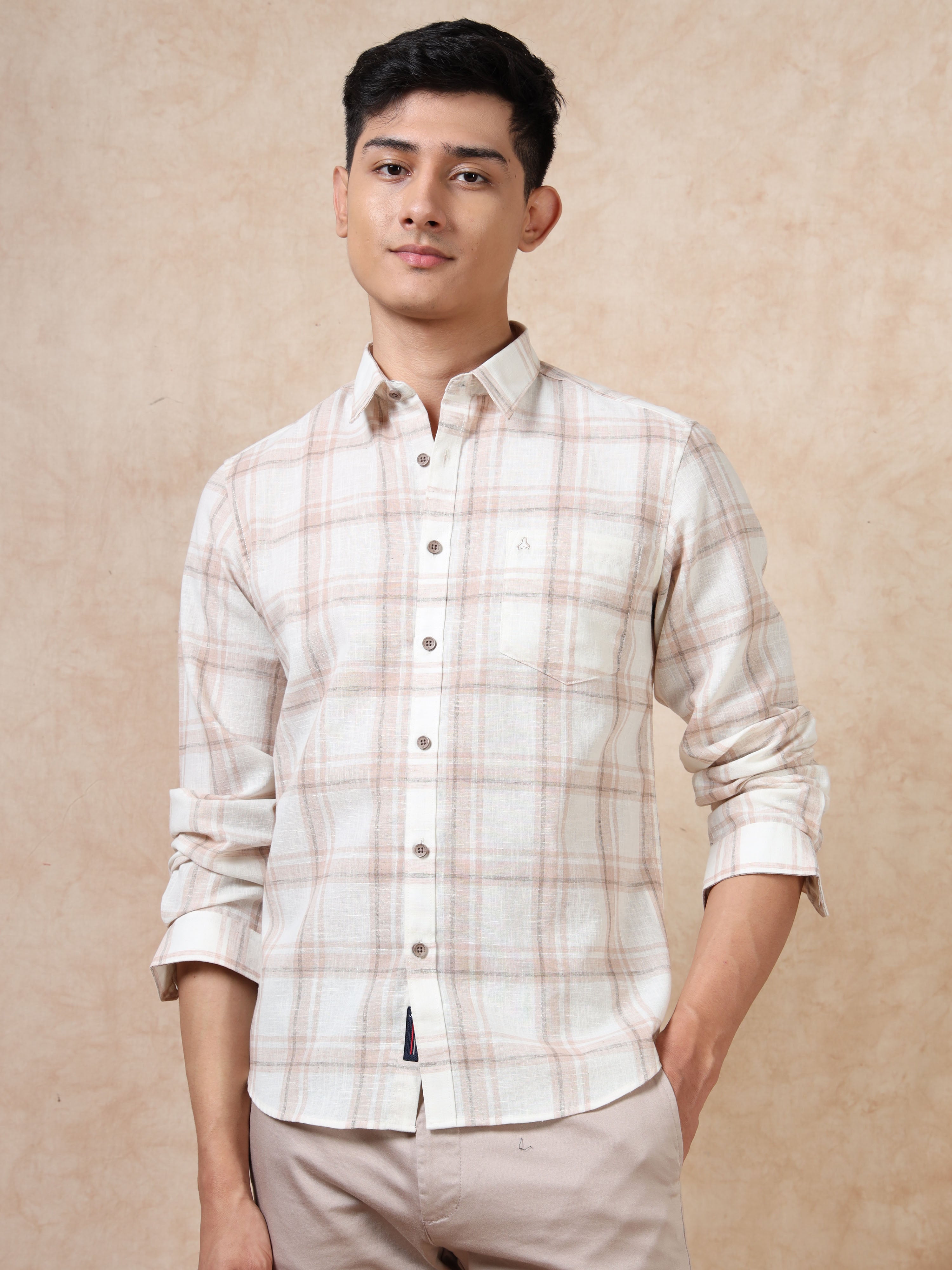 MEN'S BISCUT CHECKS SLIM FIT SHIRT