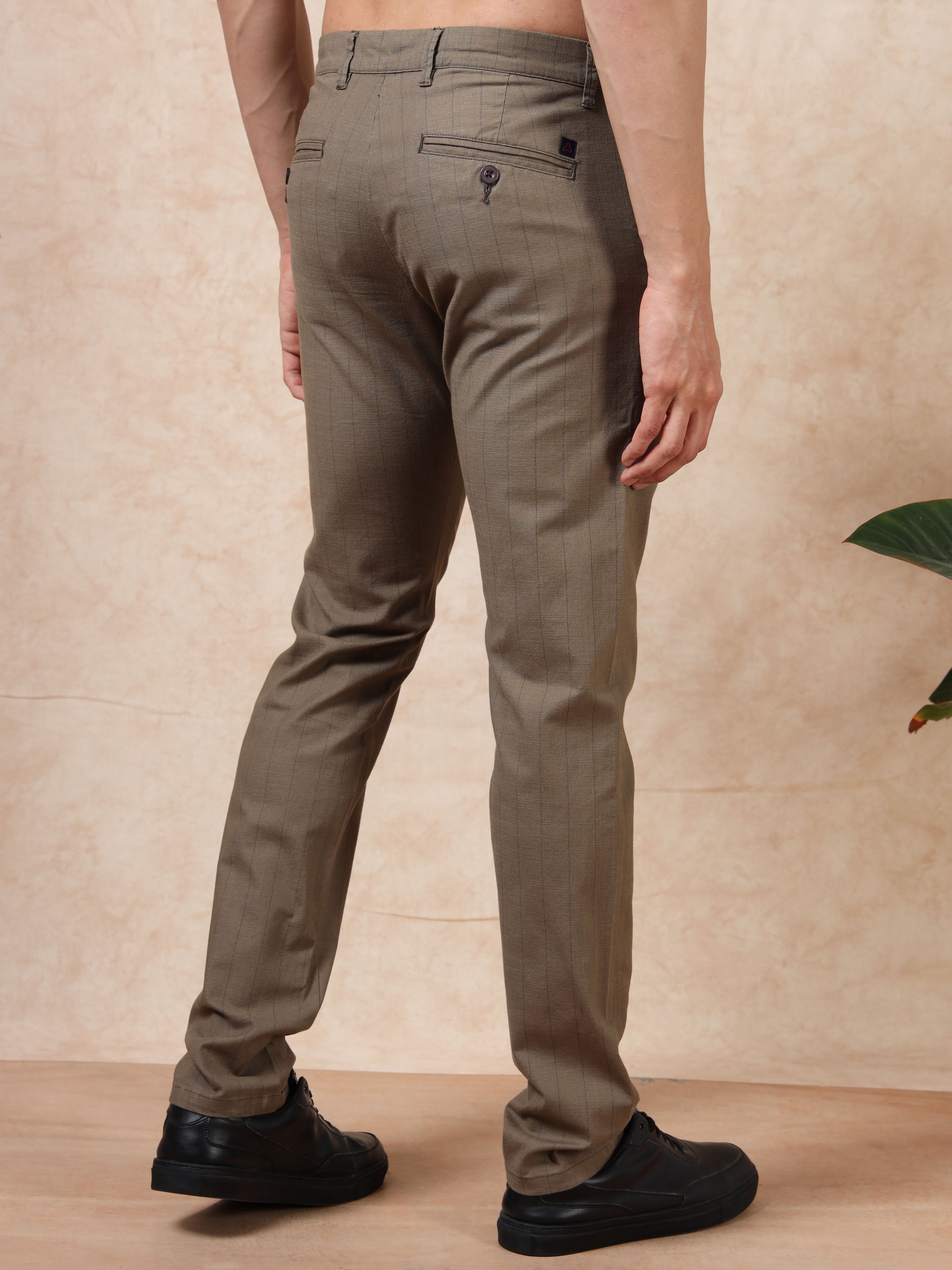 MEN'S MOUSE STRIPES SLIM FIT TROUSER