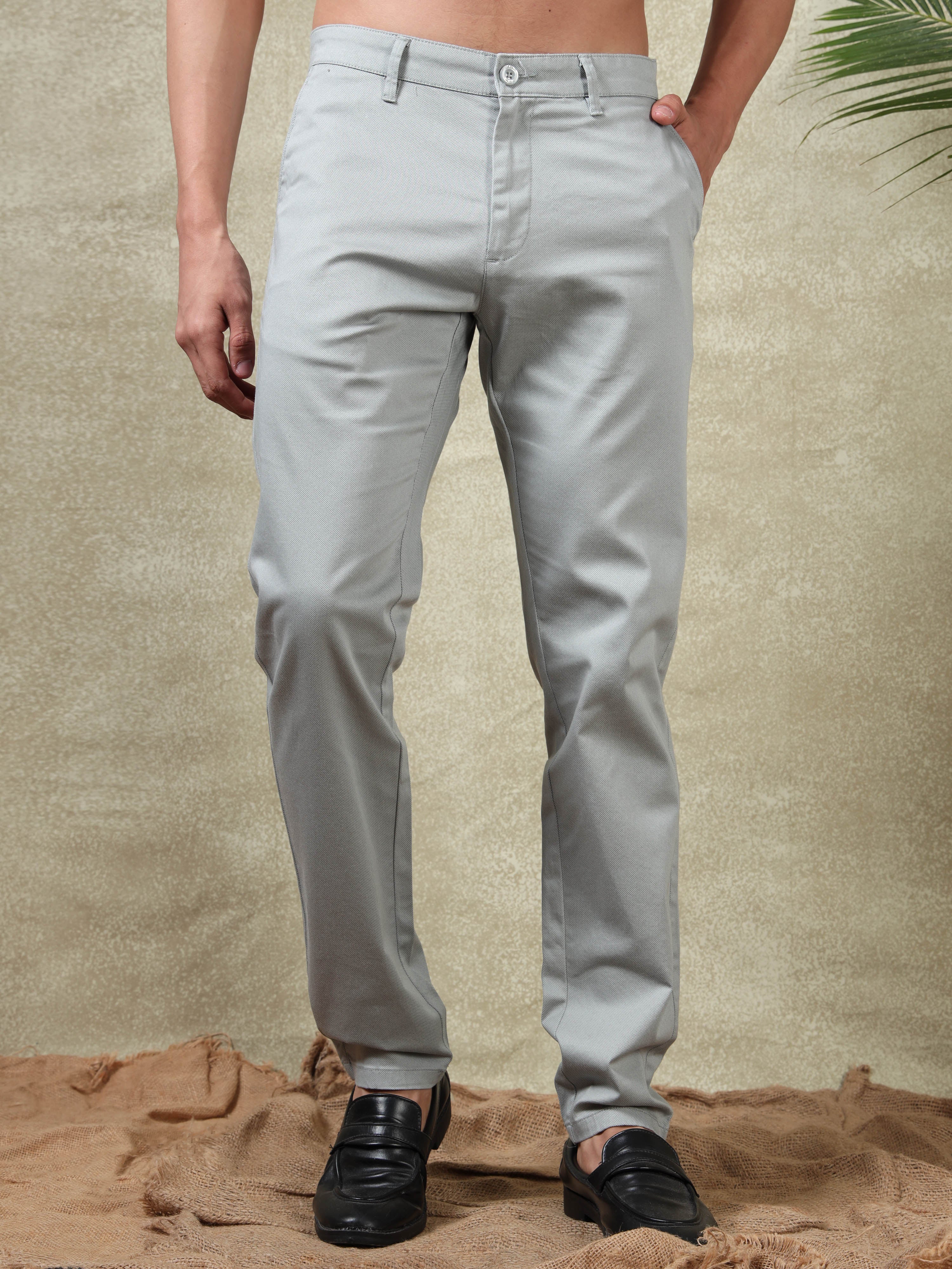 MEN'S  LT.BLUE PRINT SLIM FIT TROUSER