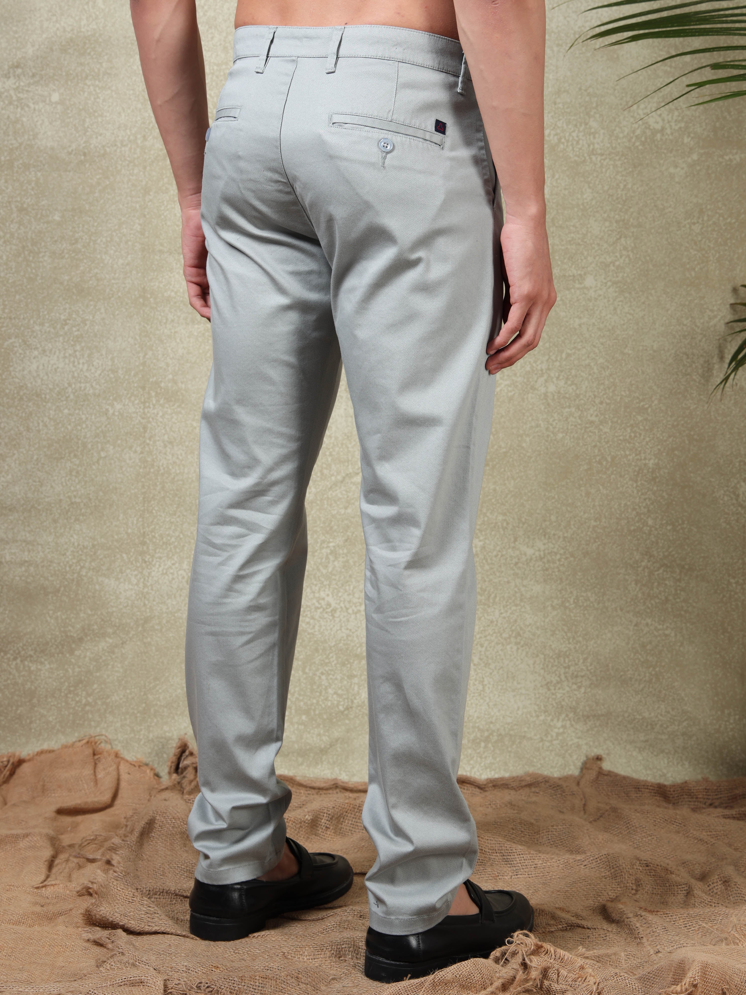 MEN'S  LT.BLUE PRINT SLIM FIT TROUSER