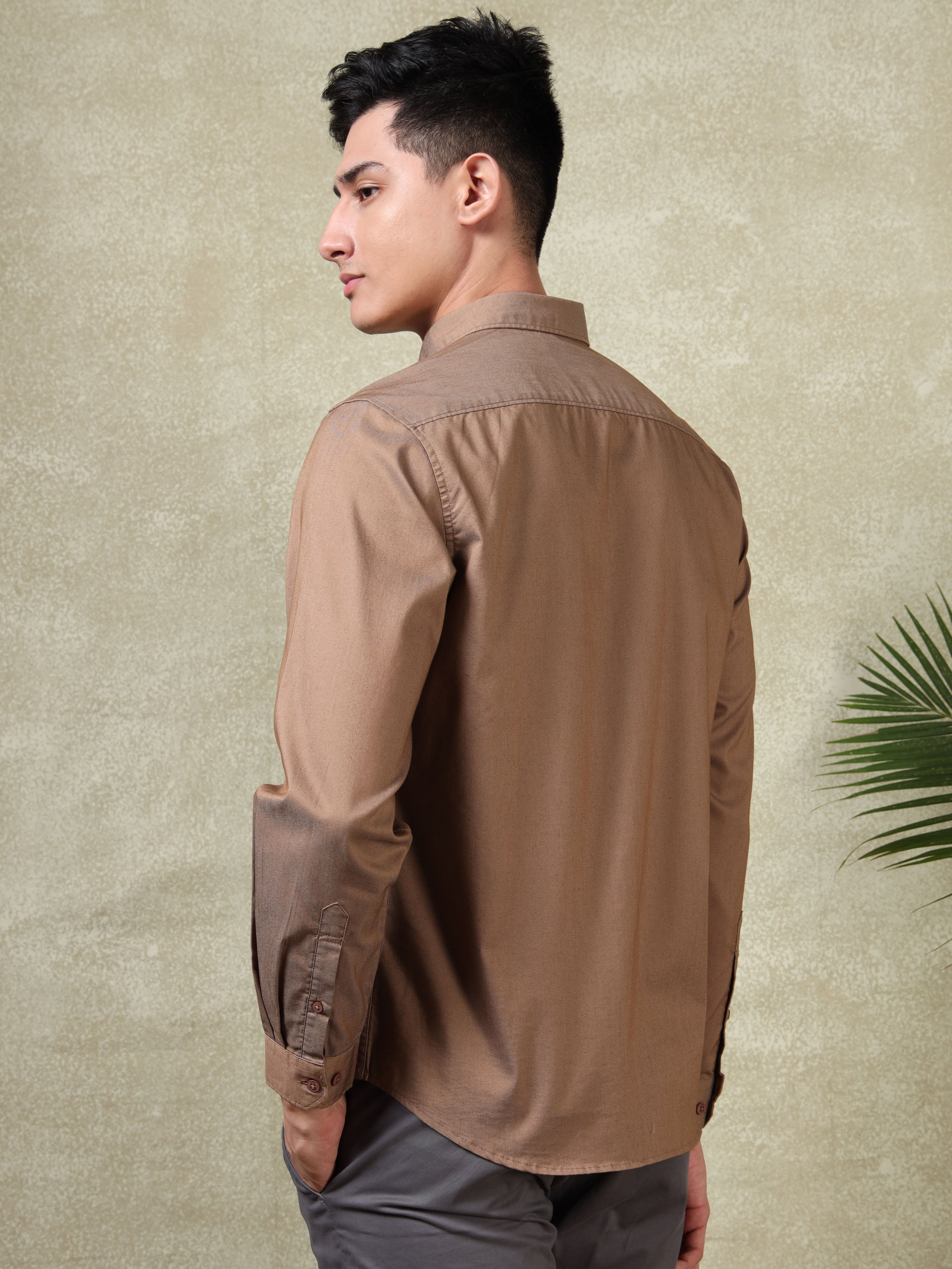 MEN'S COPPER SOLID SLIM FIT SHIRT