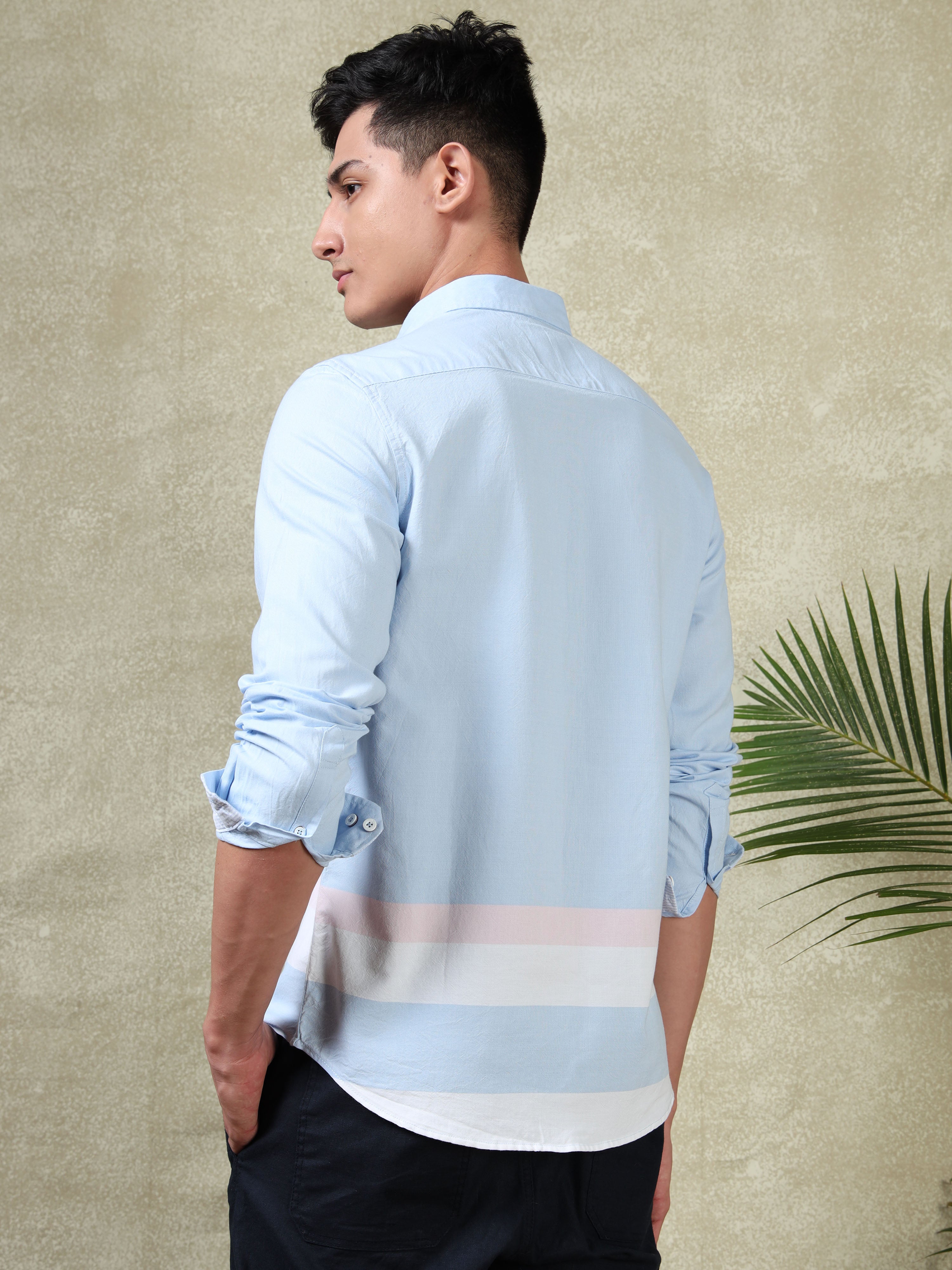 MEN'S BLUE STRIPES SLIM FIT SHIRT