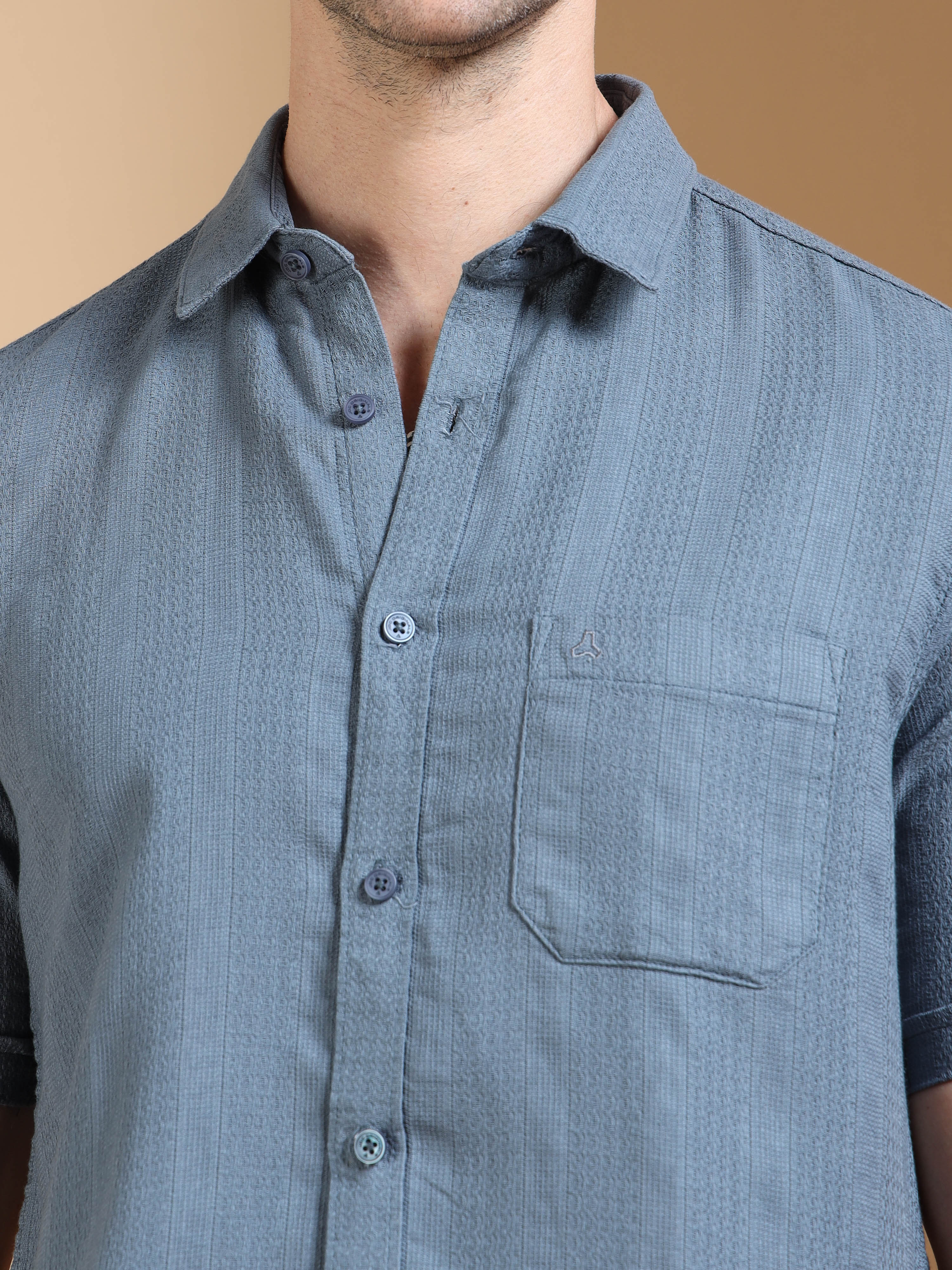 MEN'S BLUE STRIPE SLIM FIT SHIRT