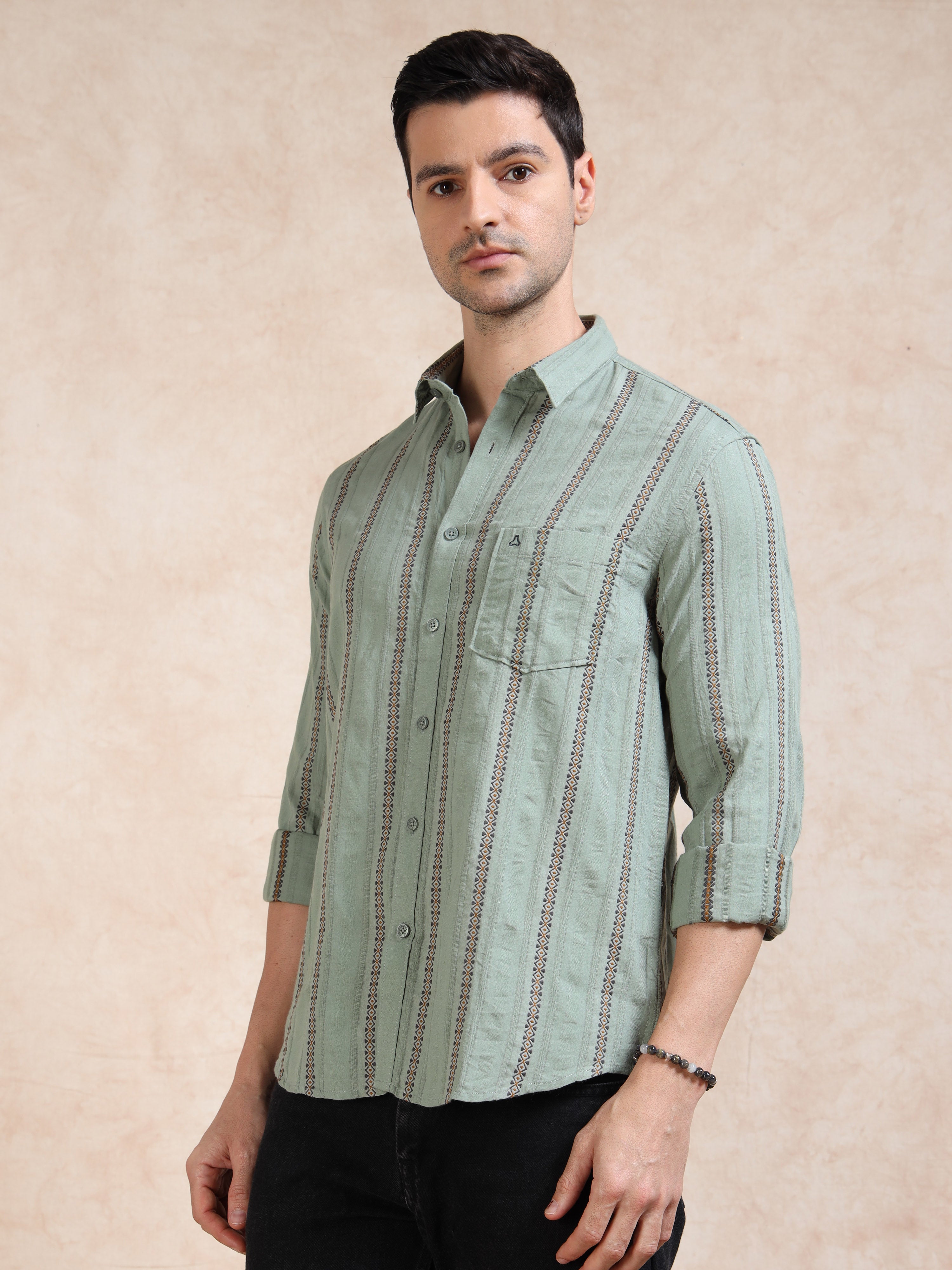 MEN'S FERN STRIPE SLIM FIT SHIRT