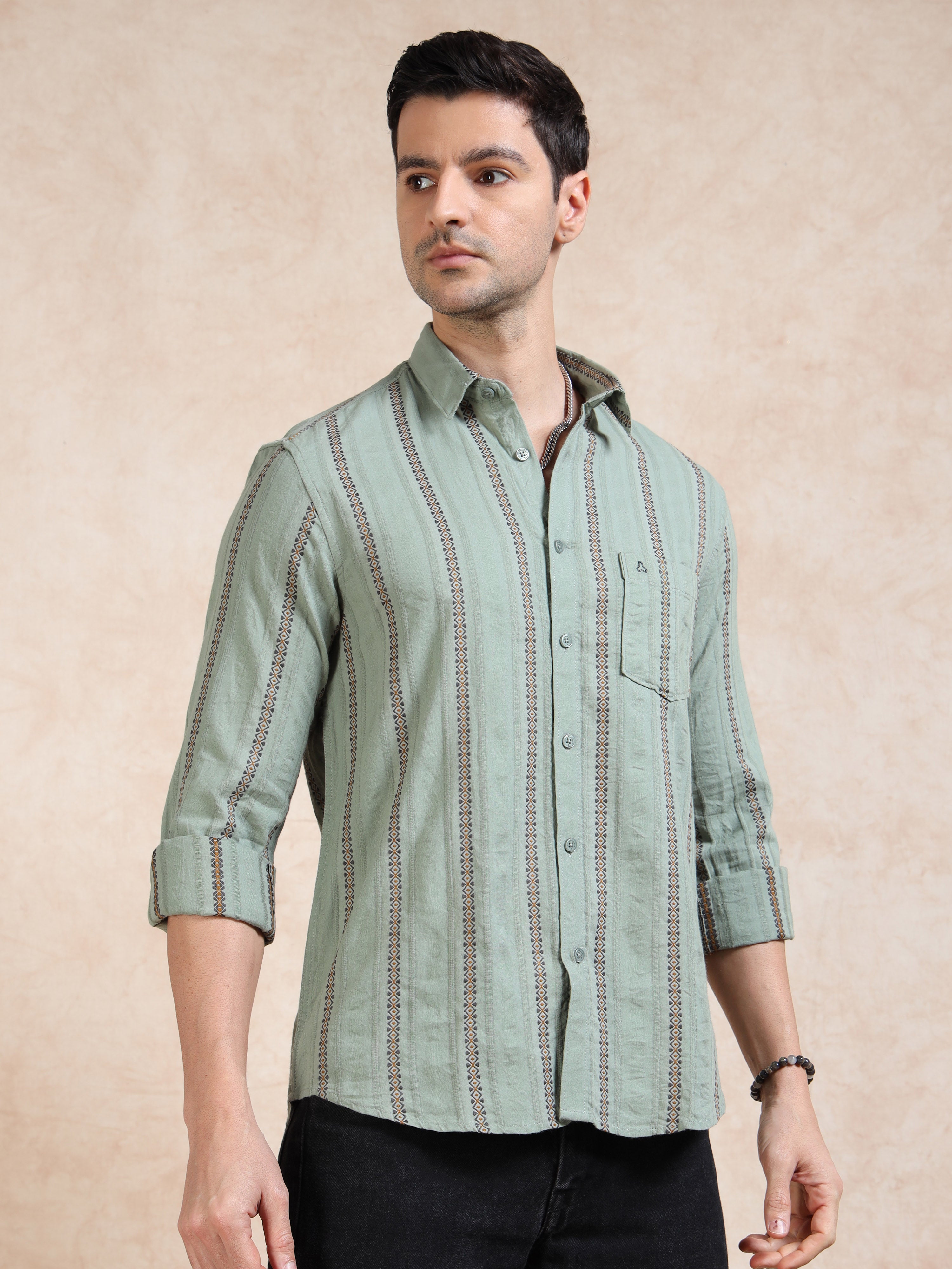 MEN'S FERN STRIPE SLIM FIT SHIRT