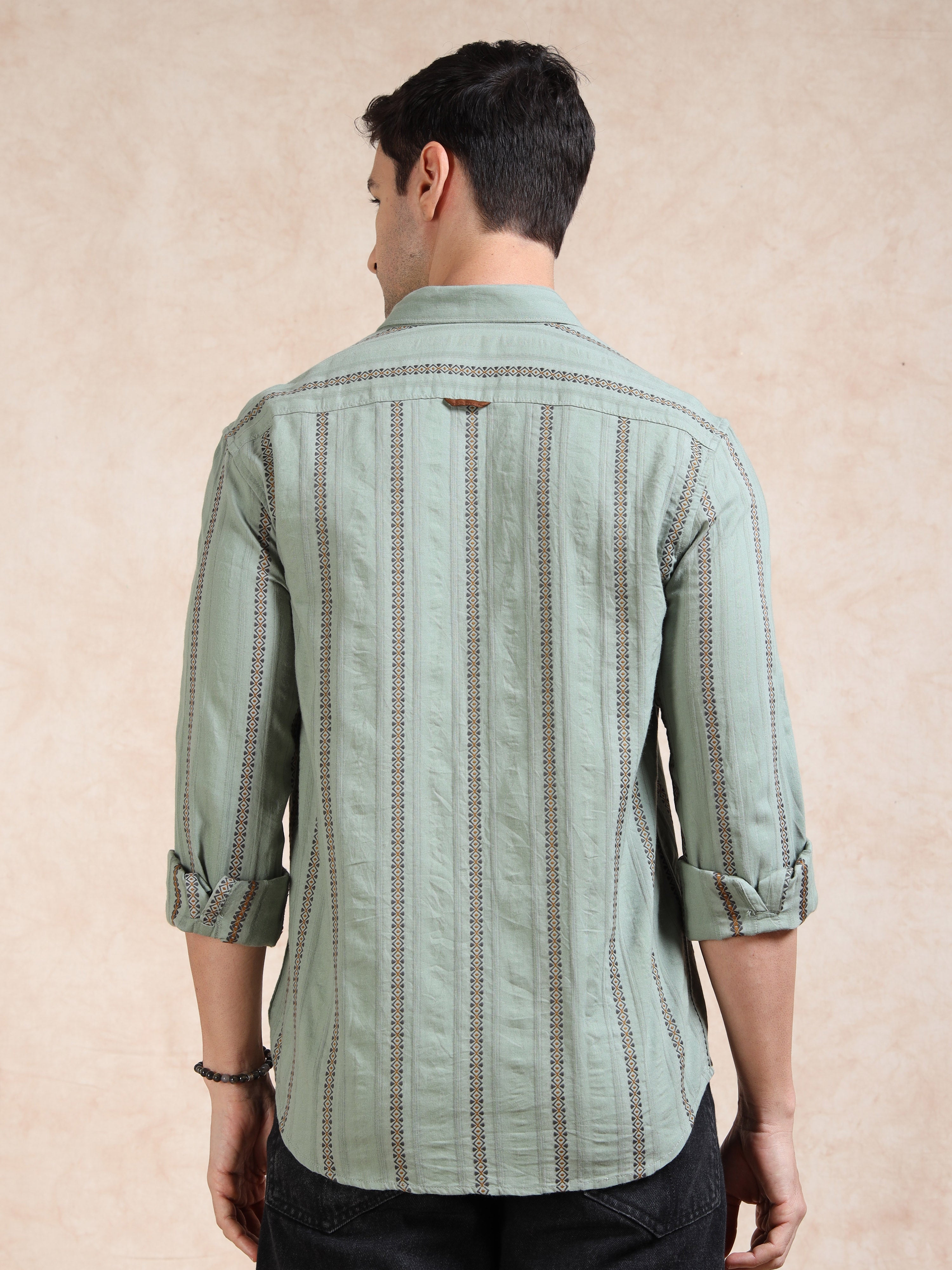 MEN'S FERN STRIPE SLIM FIT SHIRT