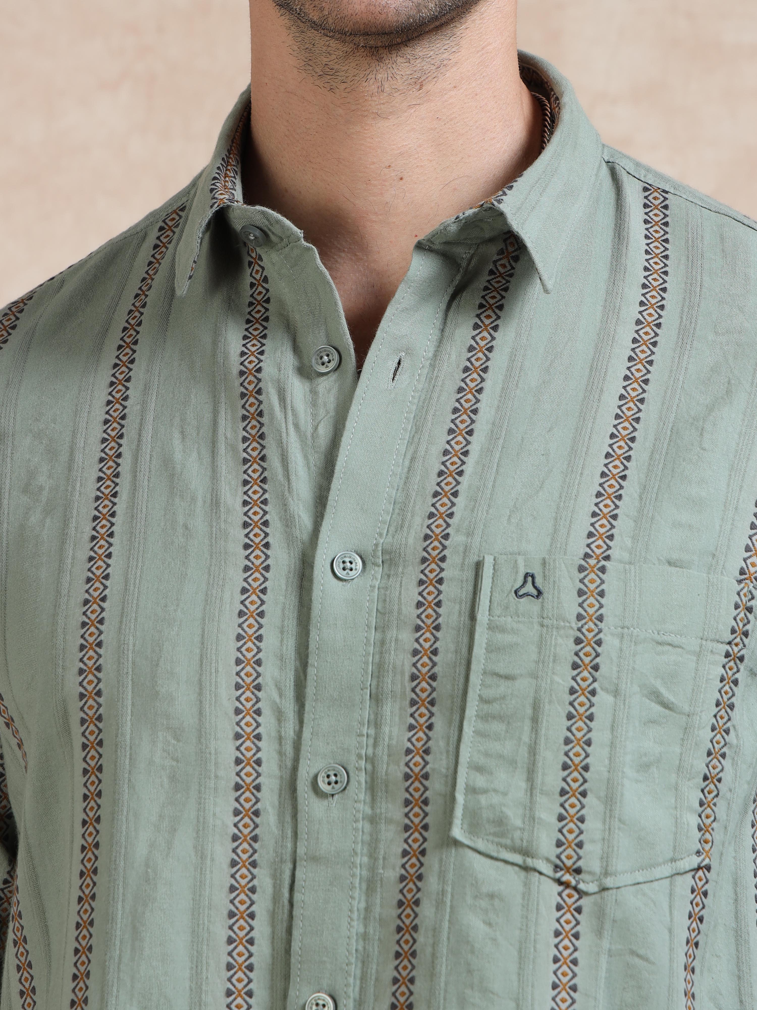 MEN'S FERN STRIPE SLIM FIT SHIRT