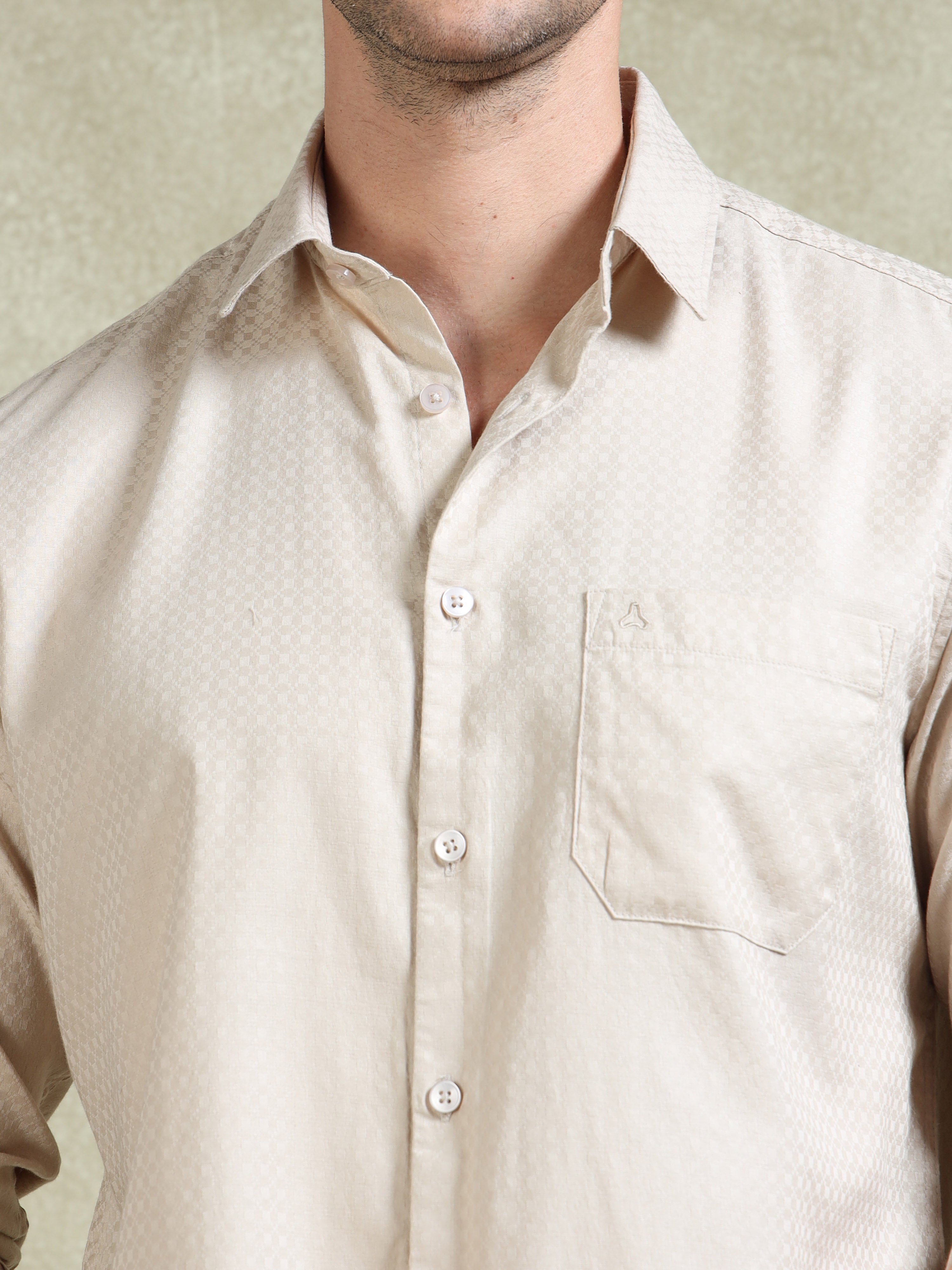 MEN'S SANDEL SELF DESIGN SLIM FIT SHIRT