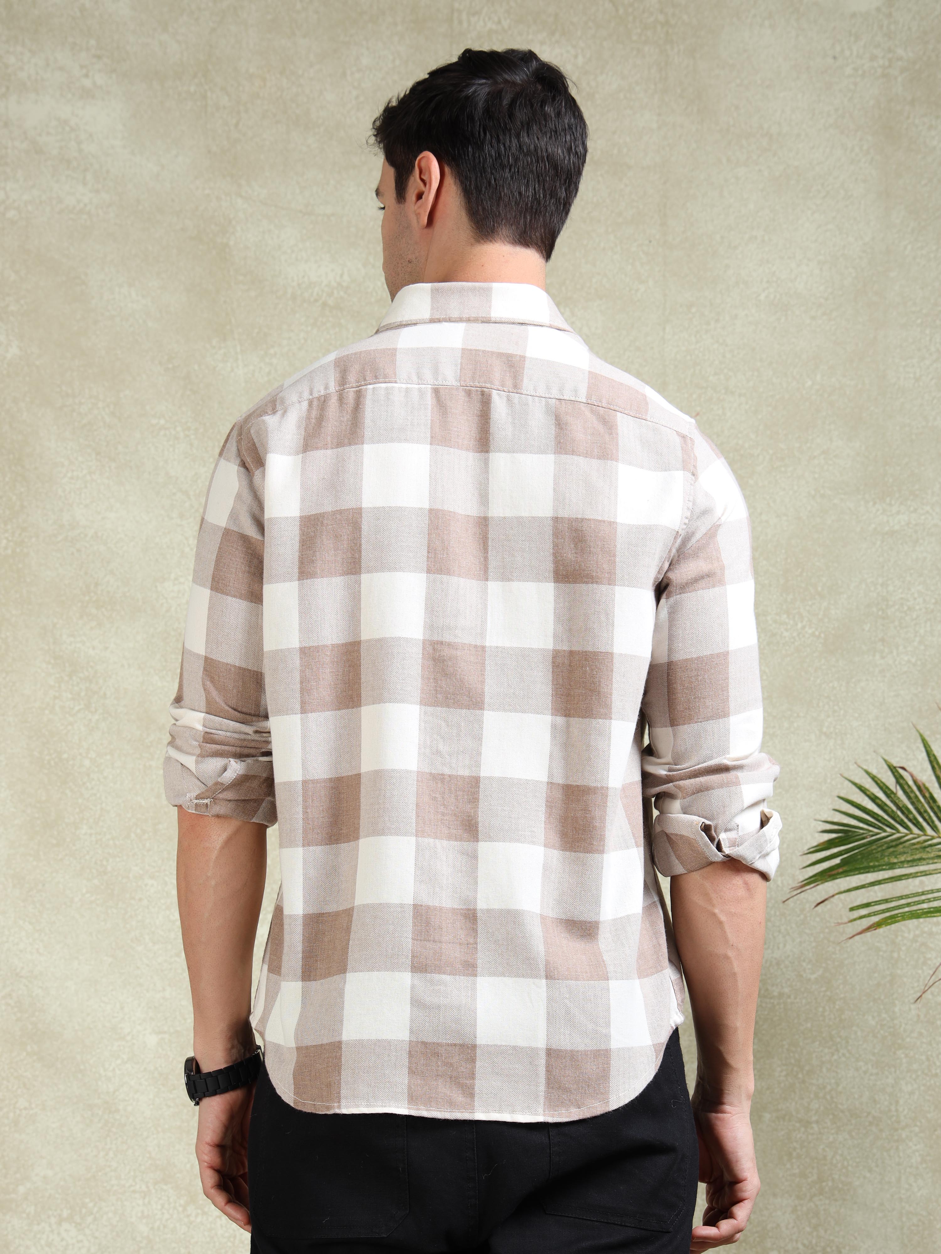 MEN'S BISCUT CHECKS SLIM FIT SHIRT