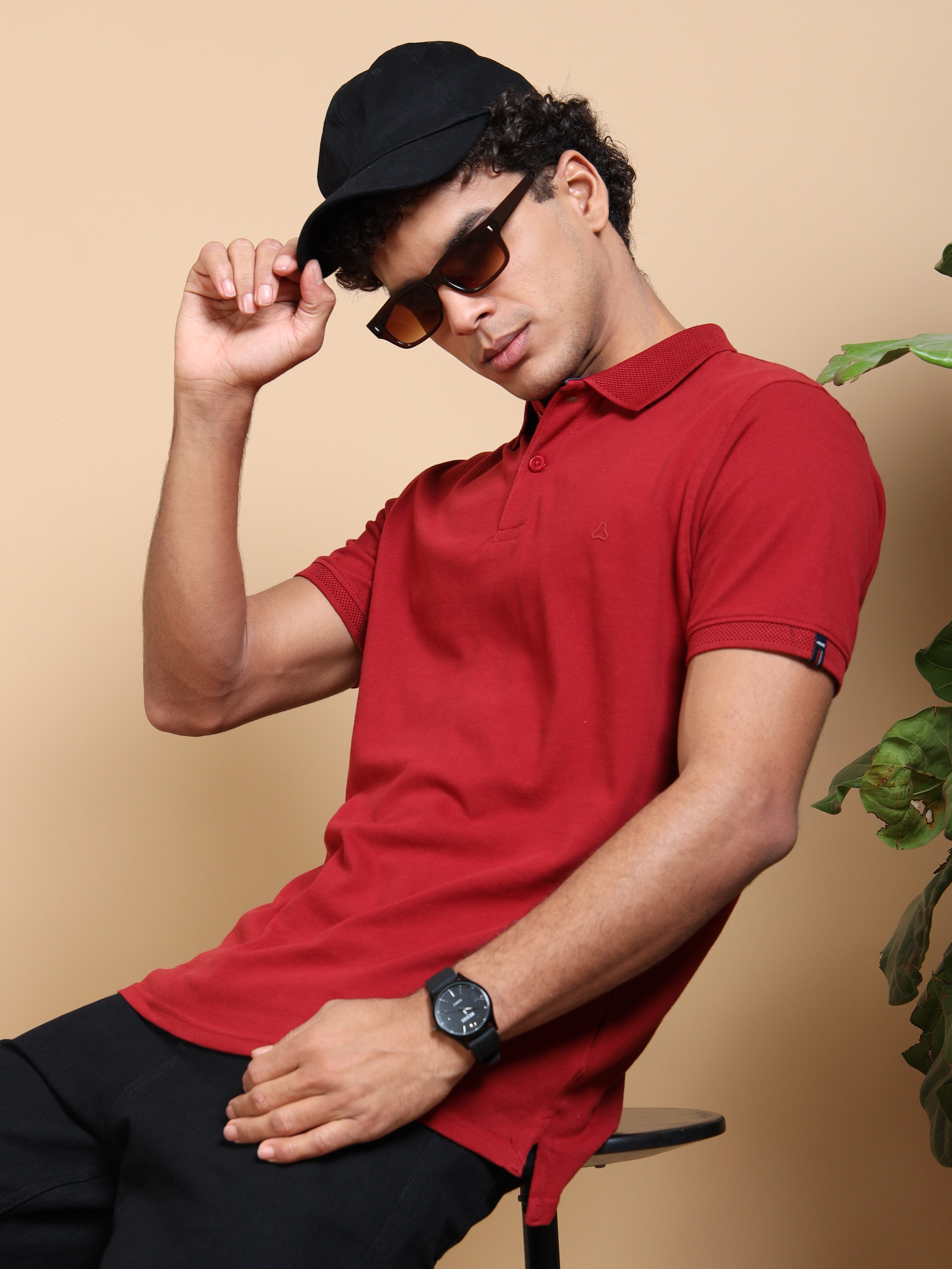MEN'S RUST SLIM FIT POLO TSHIRT