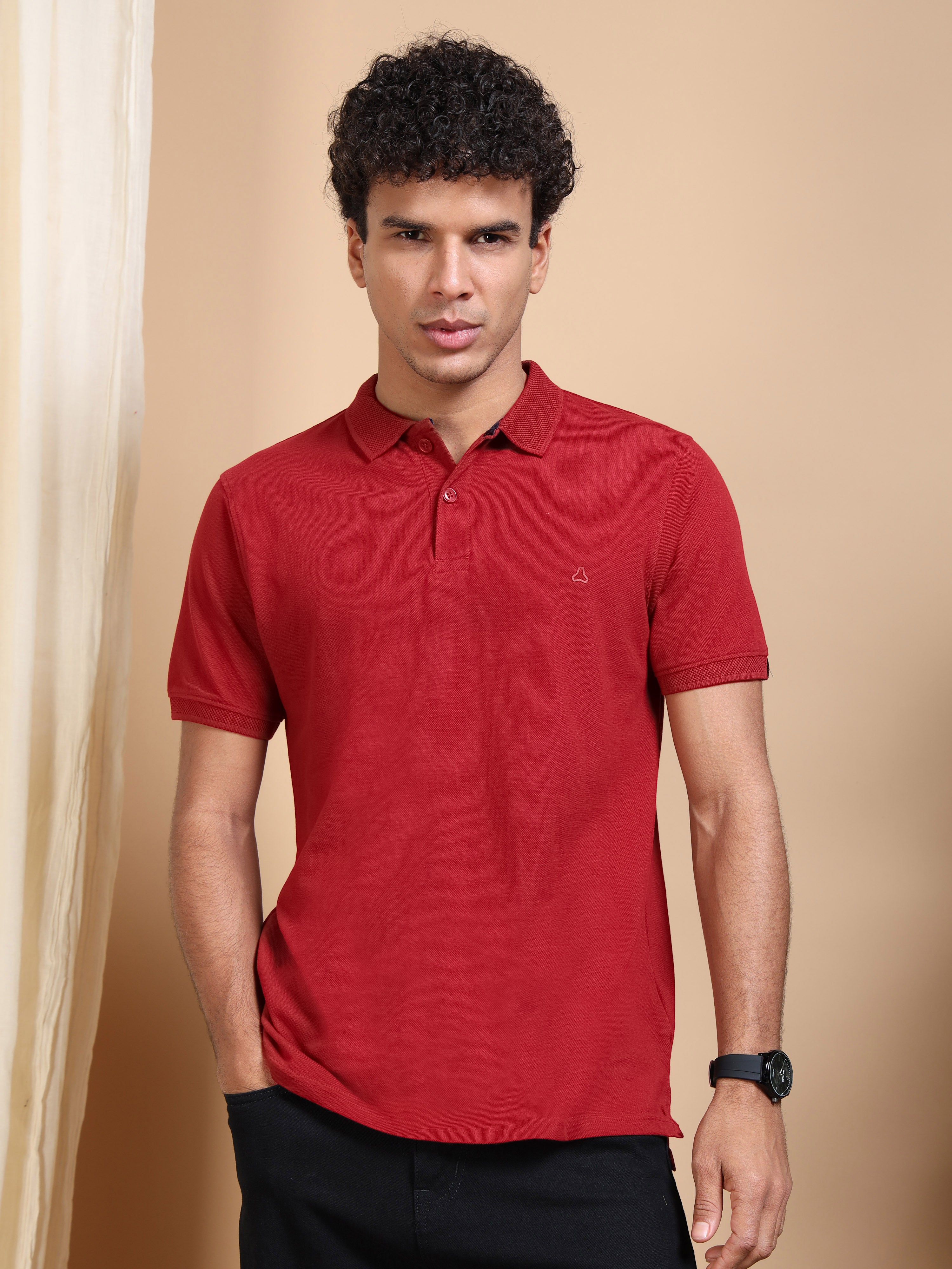 MEN'S RUST SLIM FIT POLO TSHIRT