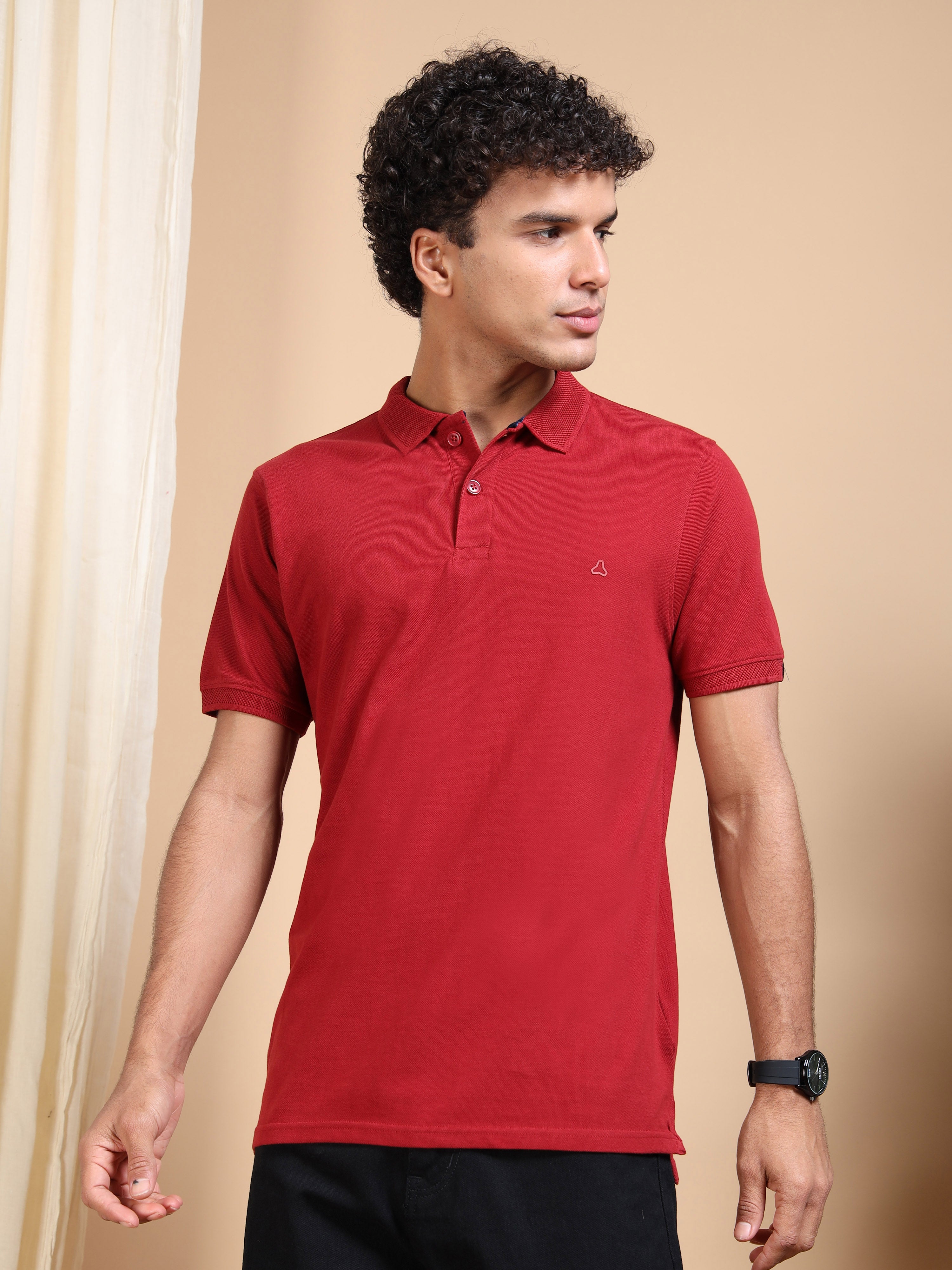 MEN'S RUST SLIM FIT POLO TSHIRT