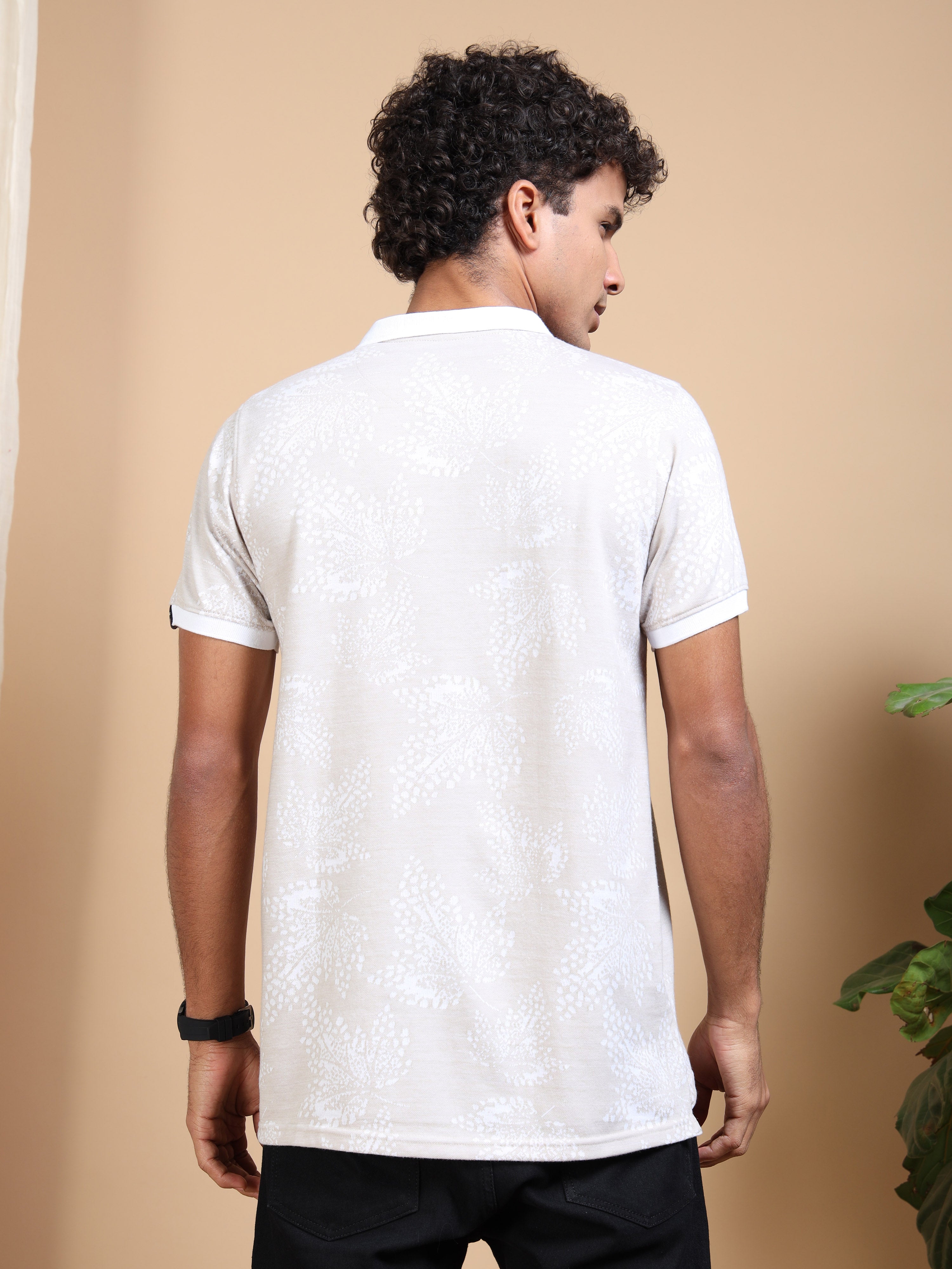 MEN'S BEIGE SLIM FIT POLO TSHIRT