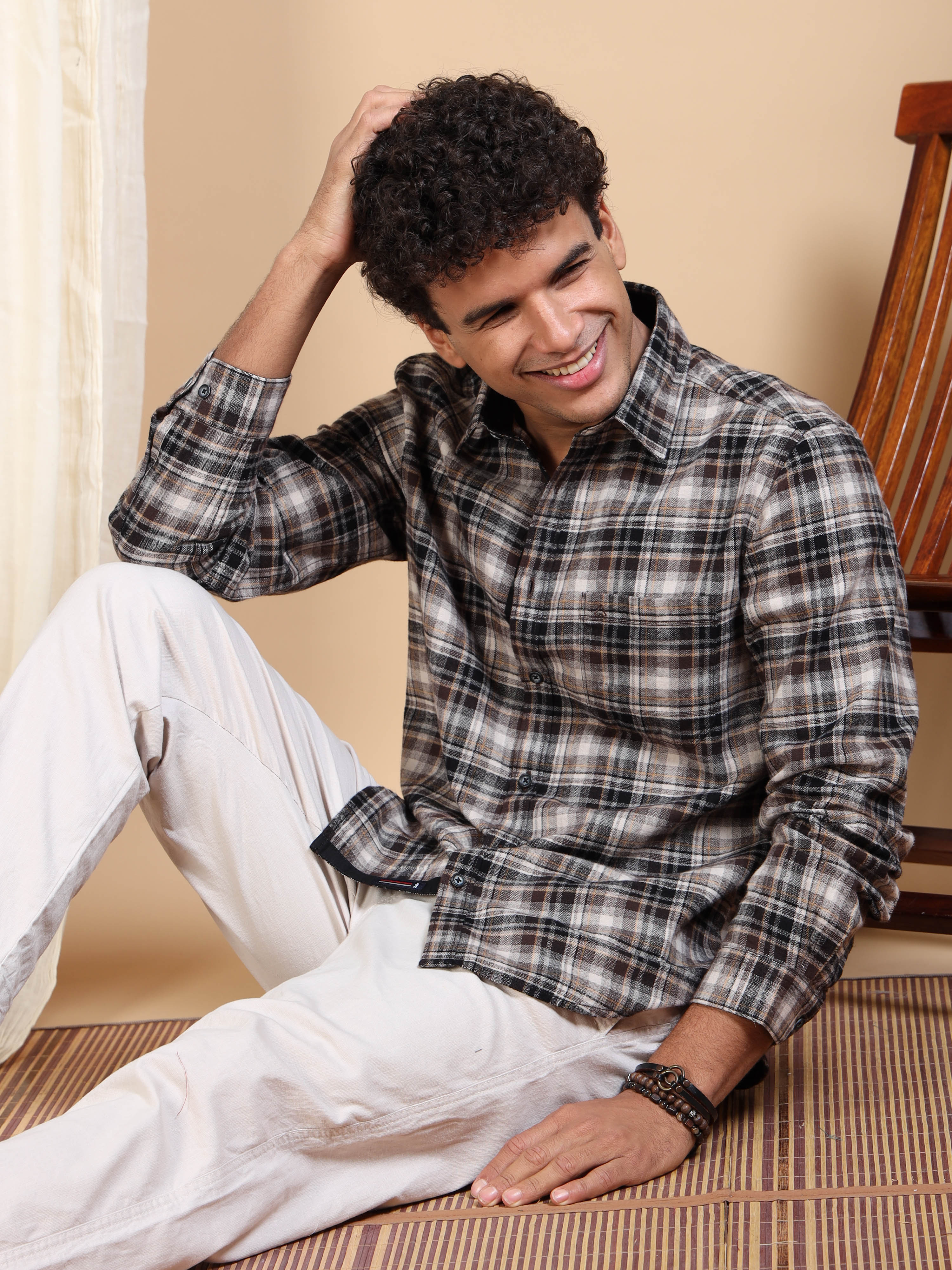 MEN'S SANDEL BRUSHING CHECKS SLIM FIT SHIRT