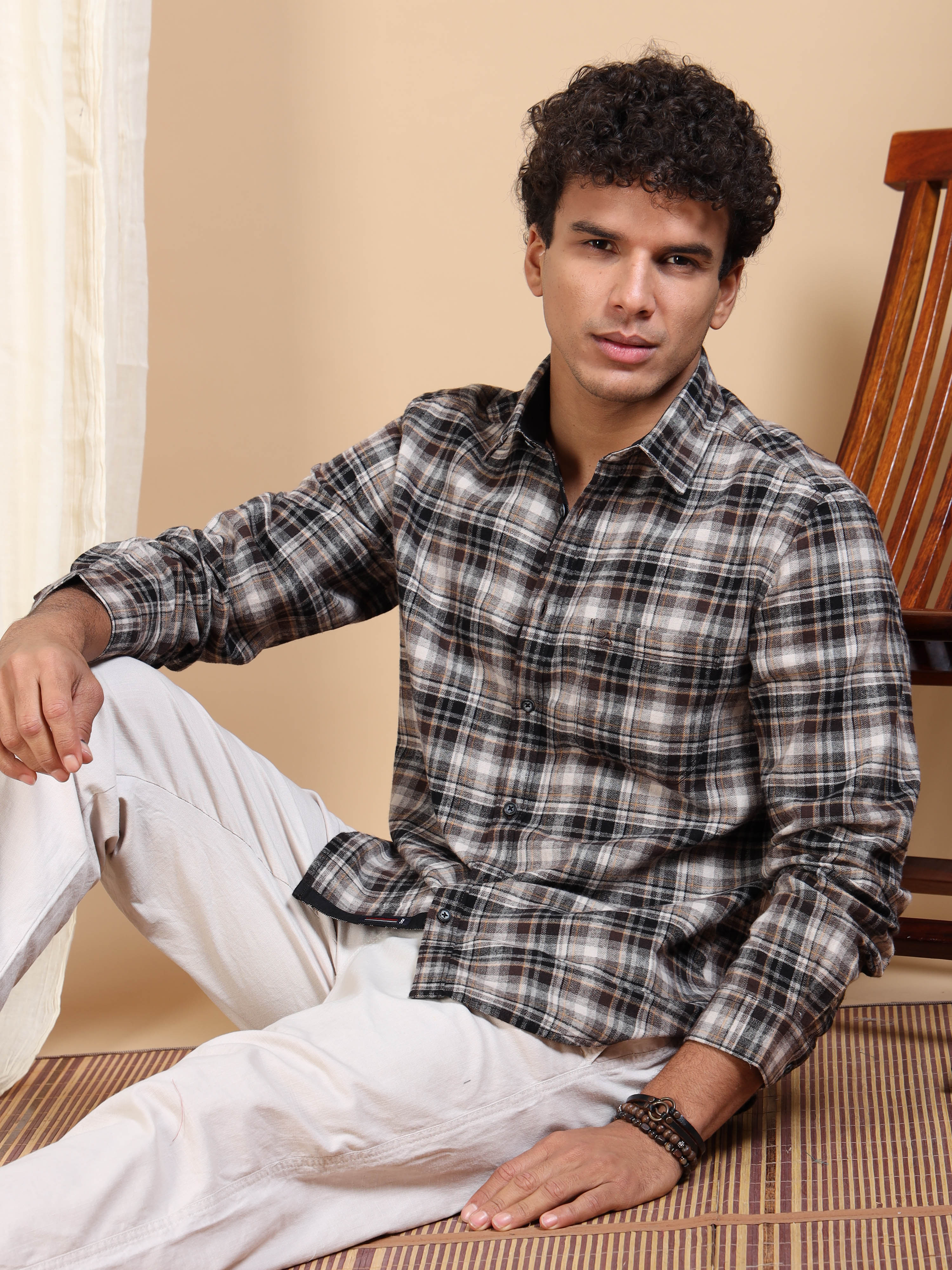 MEN'S SANDEL BRUSHING CHECKS SLIM FIT SHIRT