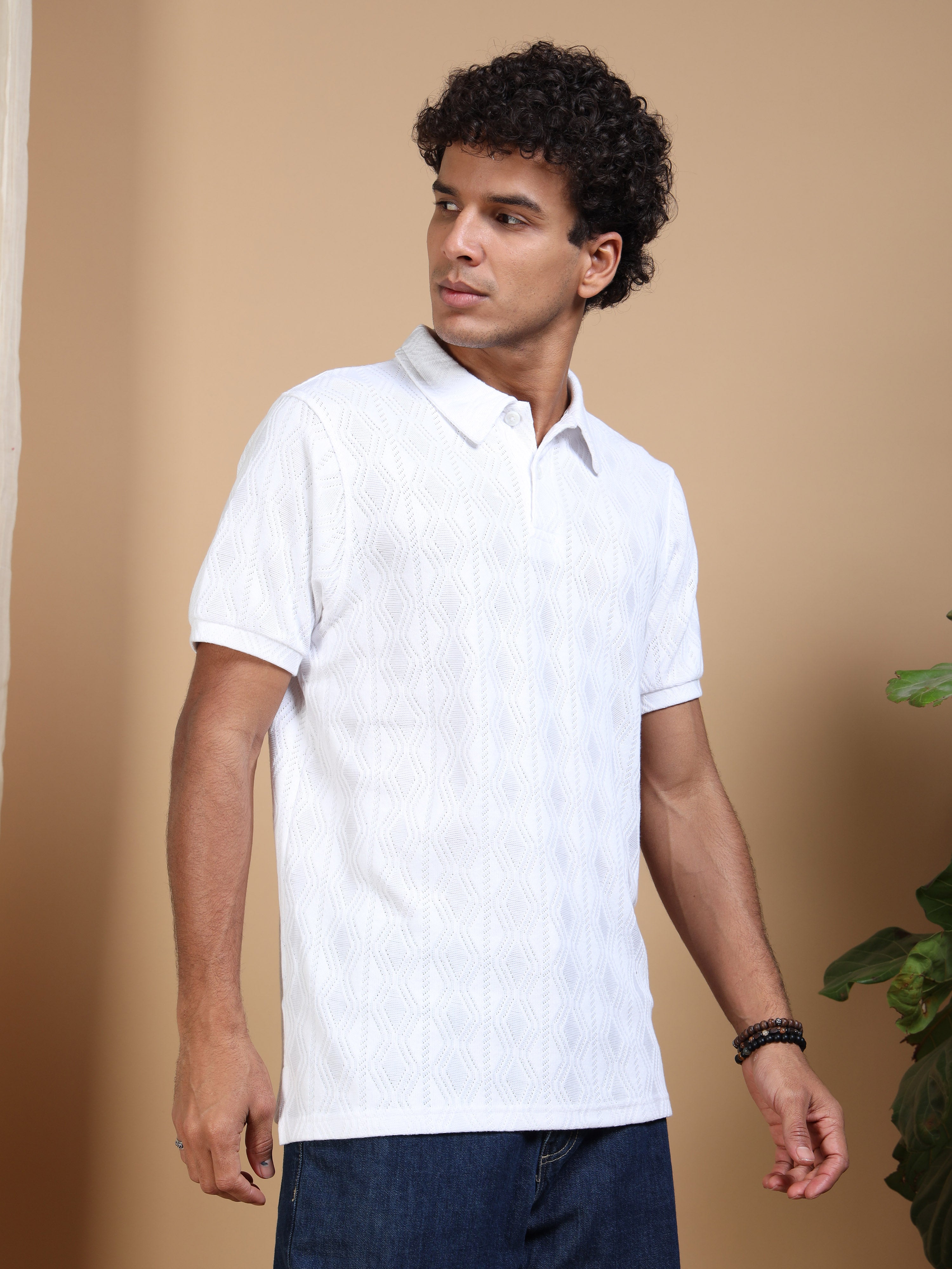 MEN'S WHITE SLIM FIT POLO TSHIRT
