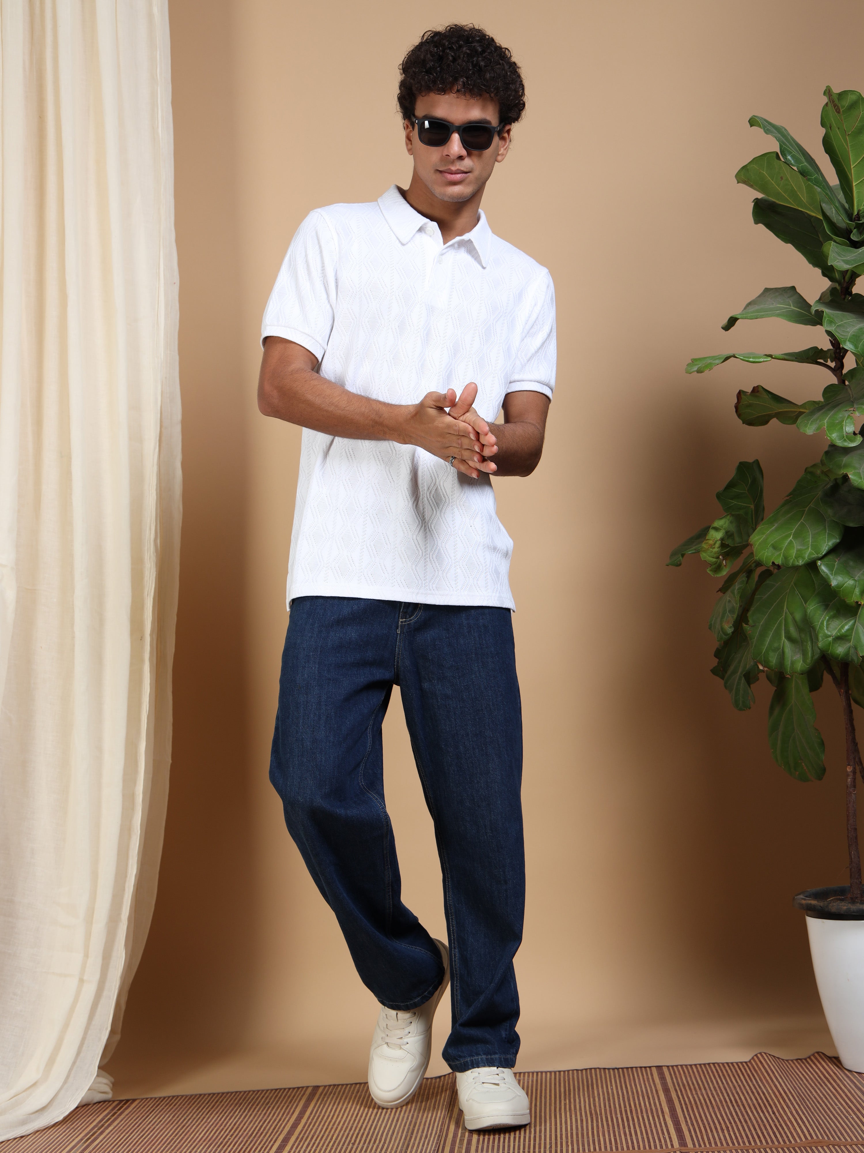 MEN'S WHITE SLIM FIT POLO TSHIRT